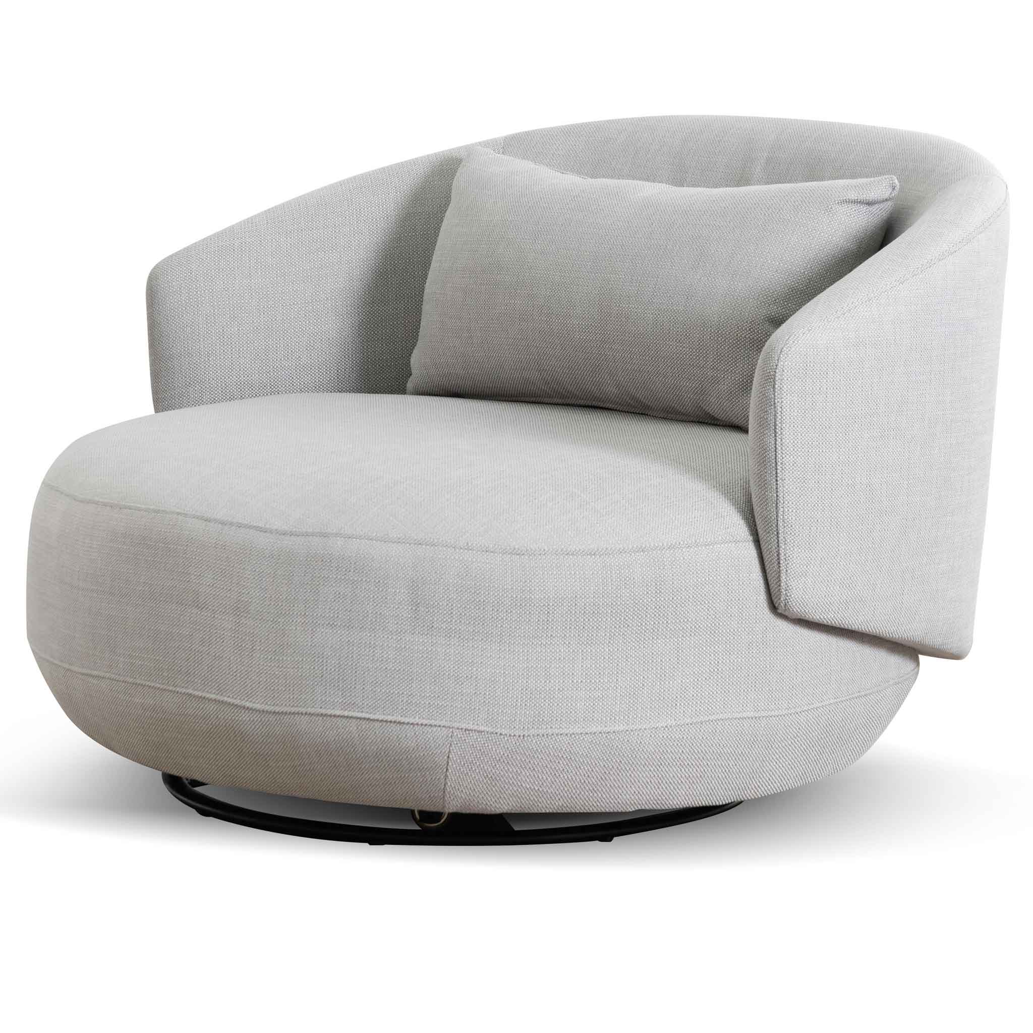 Janis Swivel Armchair - Light Texture Grey - Image 4