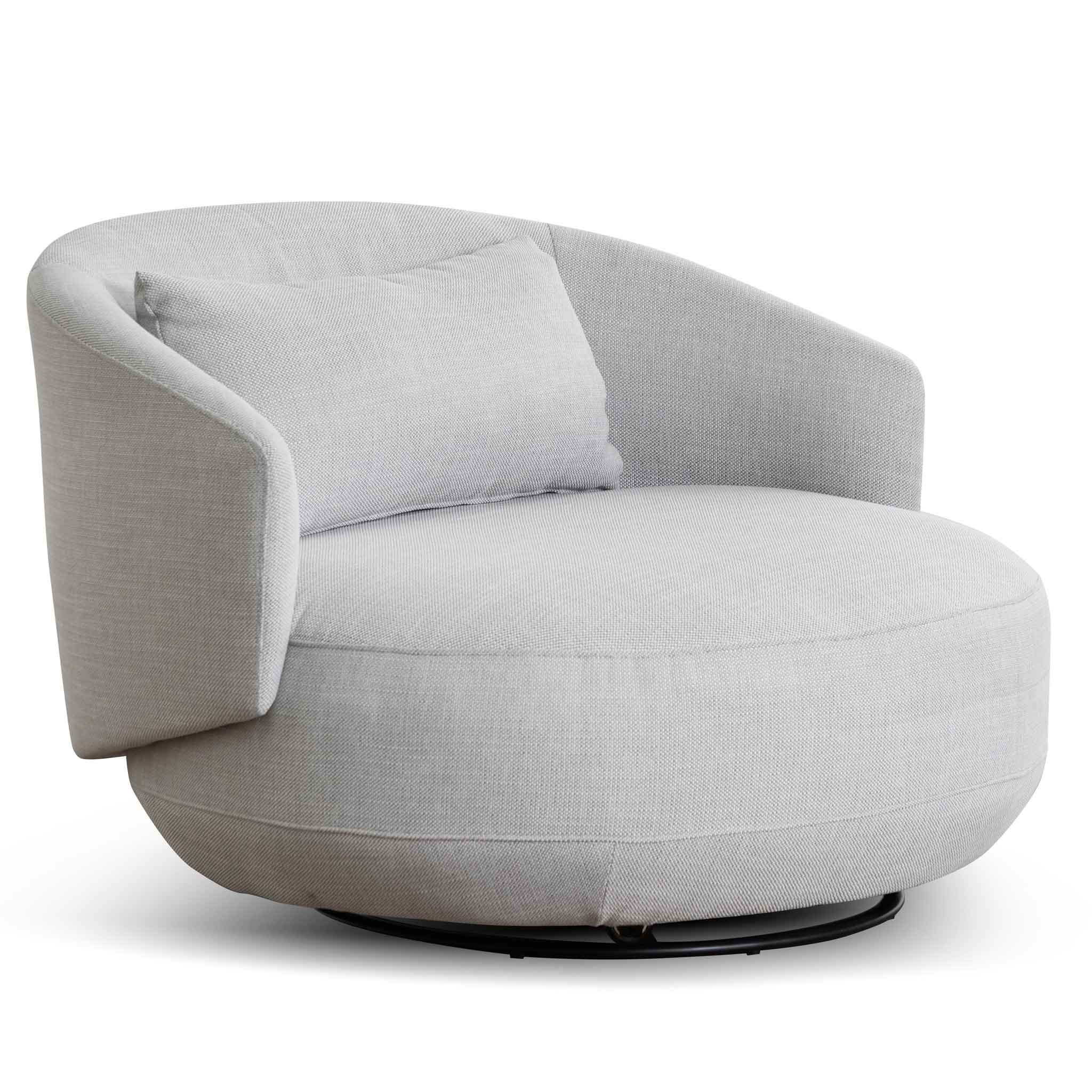 Janis Swivel Armchair - Light Texture Grey - Image 8