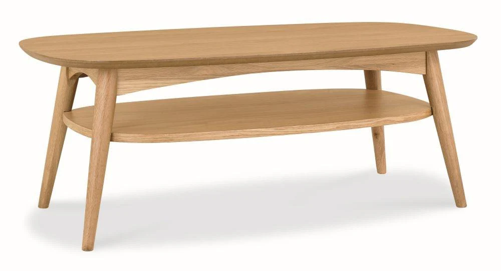Johansen Scandinavian 109cm Oak Rectangle Coffee Table - Natural - Image 3