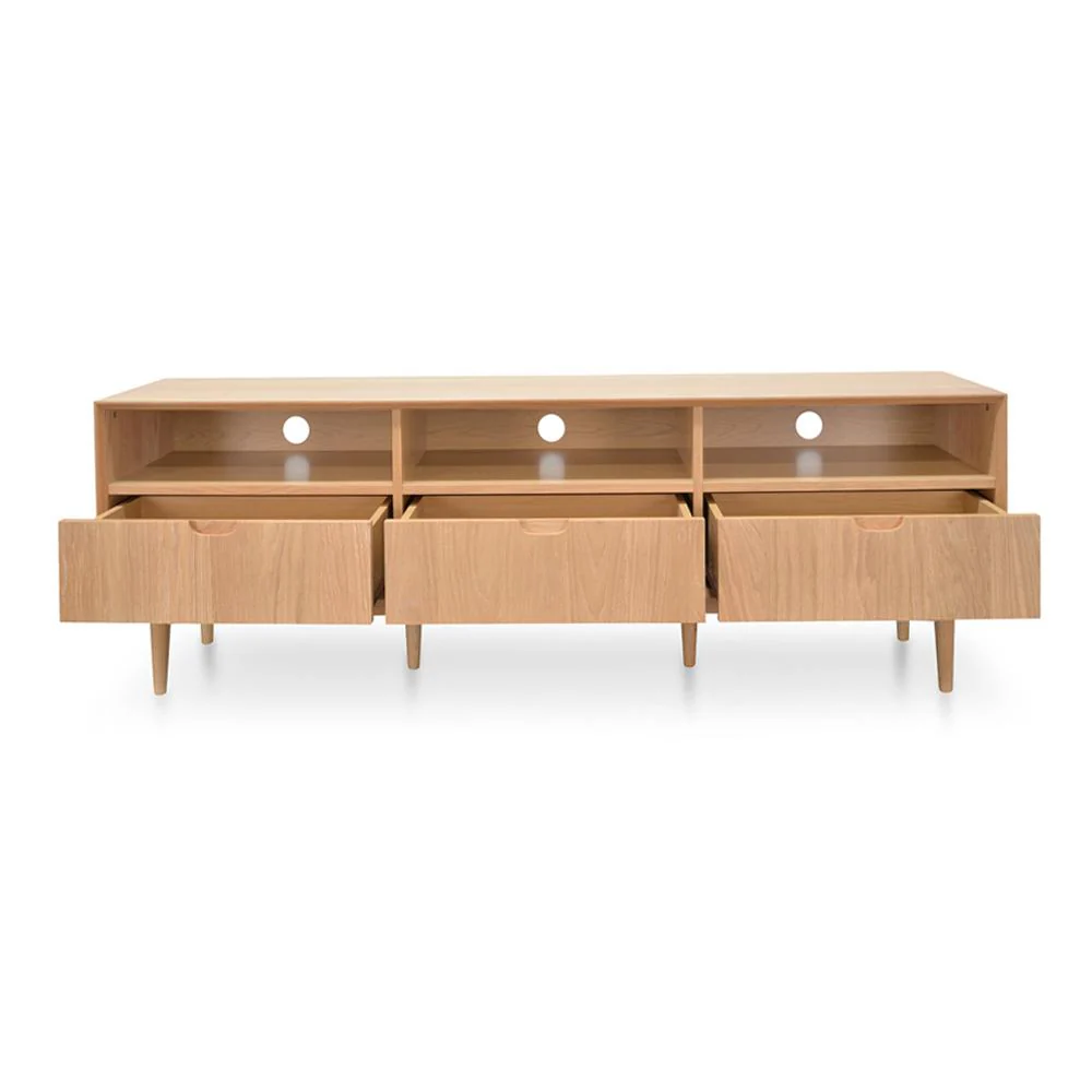 Johansen Scandinavian 180cm TV Entertainment Unit With 3 Drawers - Natural - Image 4