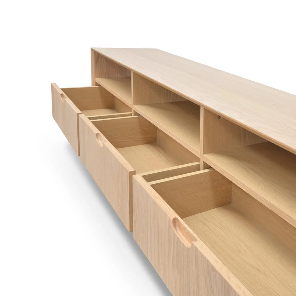 Johansen Scandinavian 180cm TV Entertainment Unit With 3 Drawers - Natural - Image 6