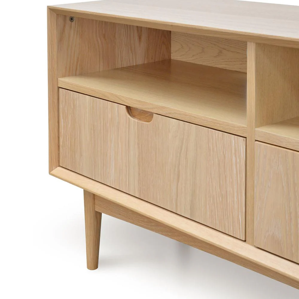 Johansen Scandinavian 180cm TV Entertainment Unit With 3 Drawers - Natural - Image 7