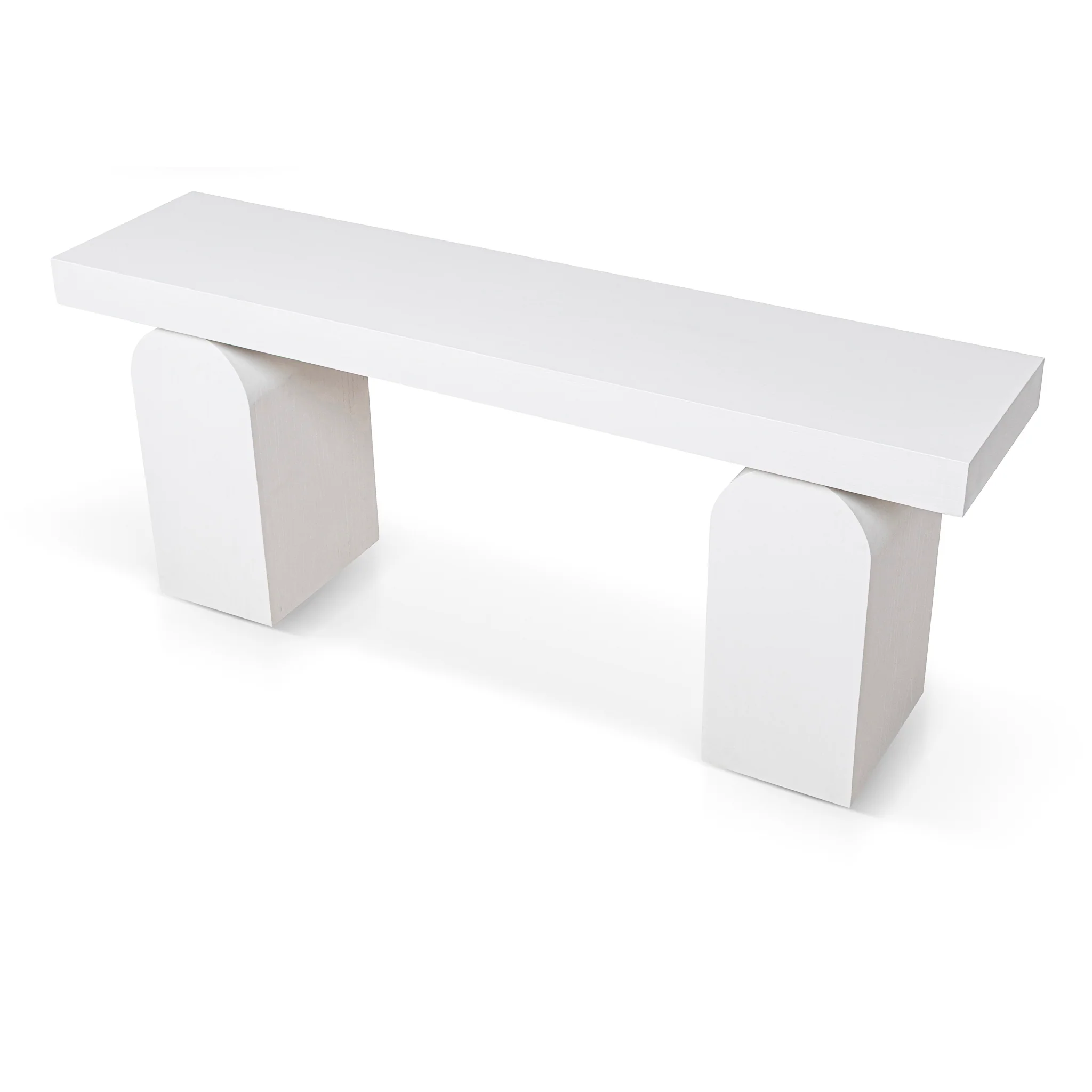 Junon 1.9m New Elm Console Table - Full White - Image 3