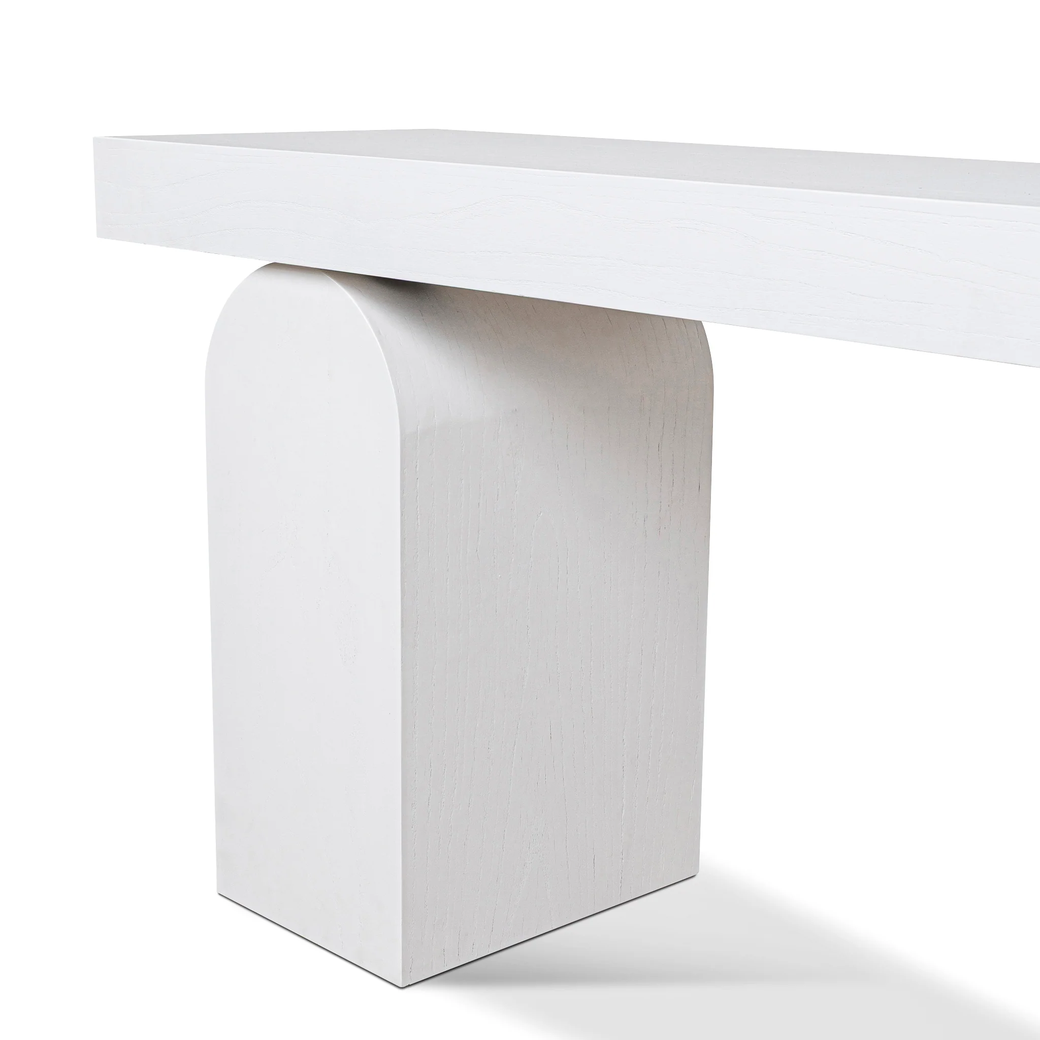 Junon 1.9m New Elm Console Table - Full White - Image 4