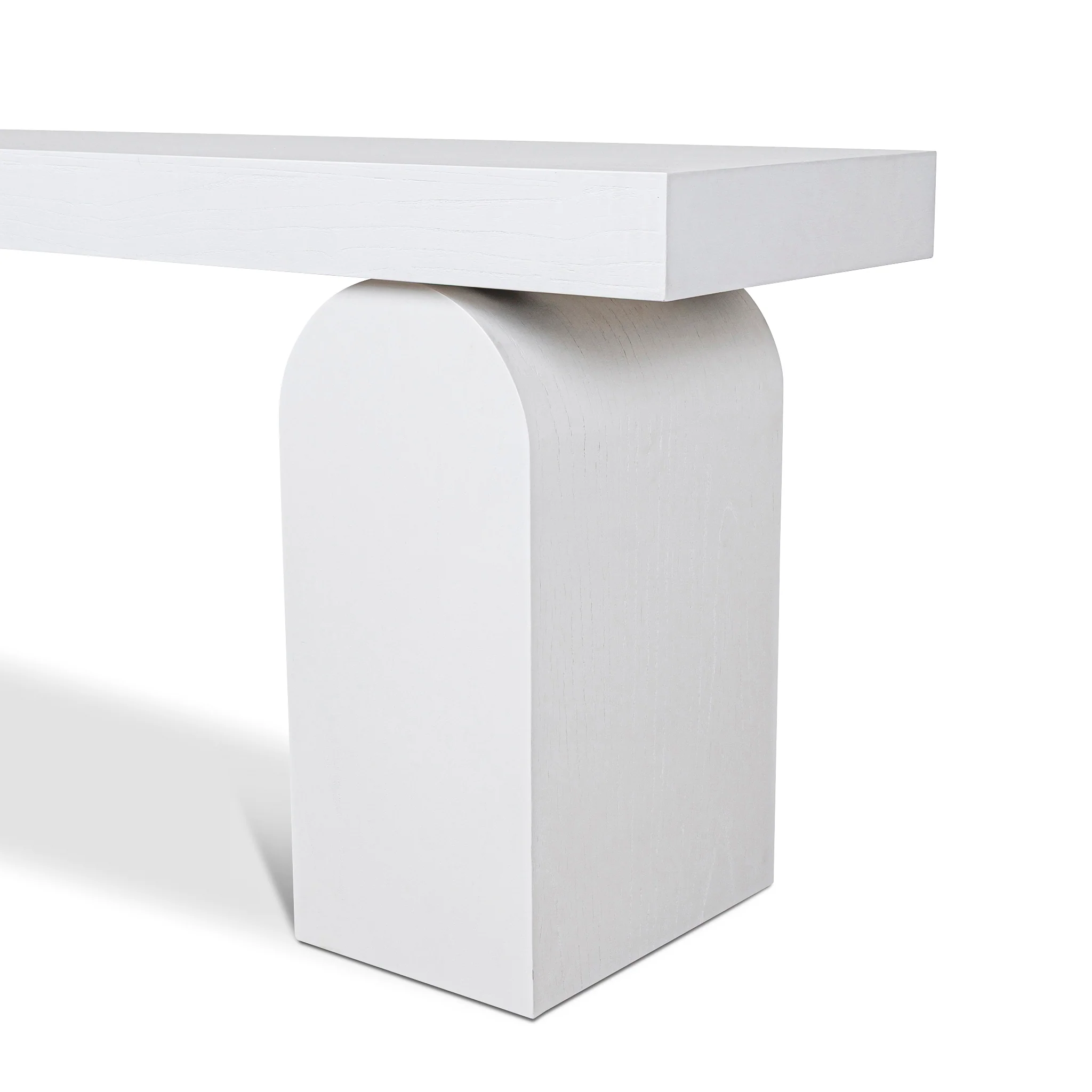Junon 1.9m New Elm Console Table - Full White - Image 5