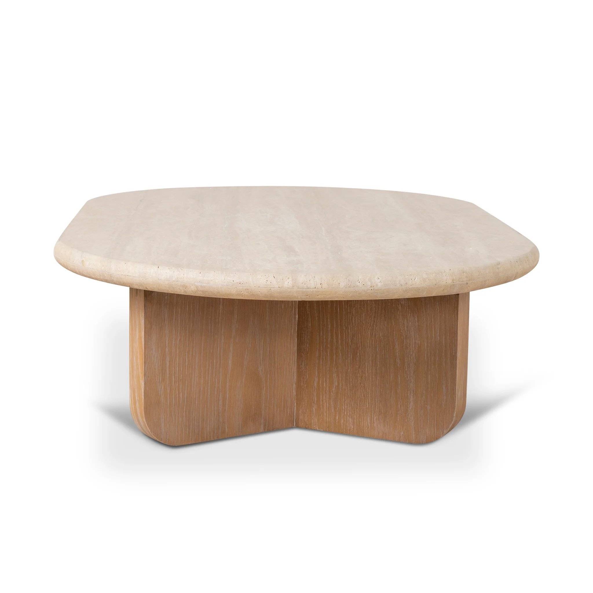 Kalin 1.2m Oval Travertine Coffee Table - Natural - Image 3
