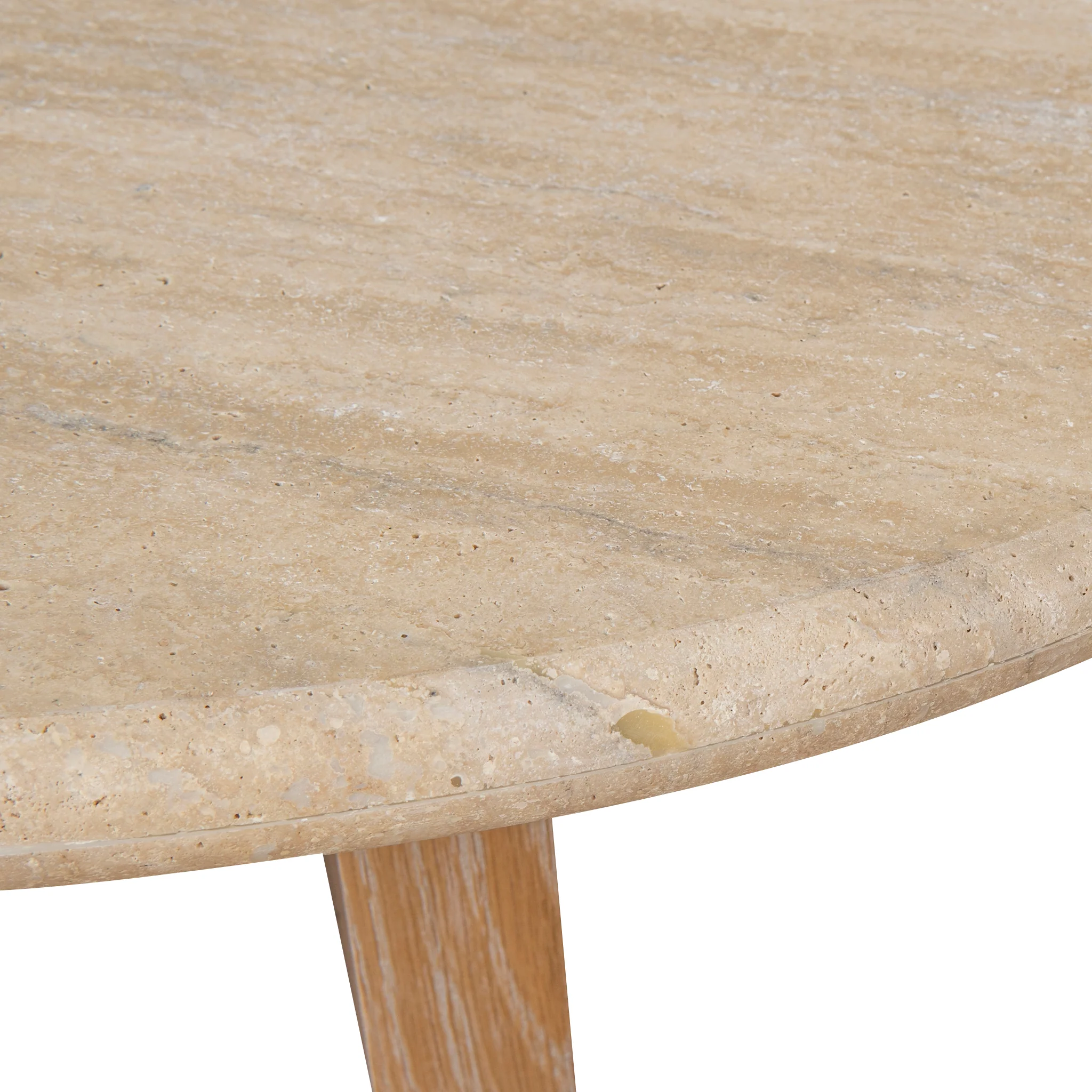 Kalin 1.2m Oval Travertine Coffee Table - Natural - Image 7