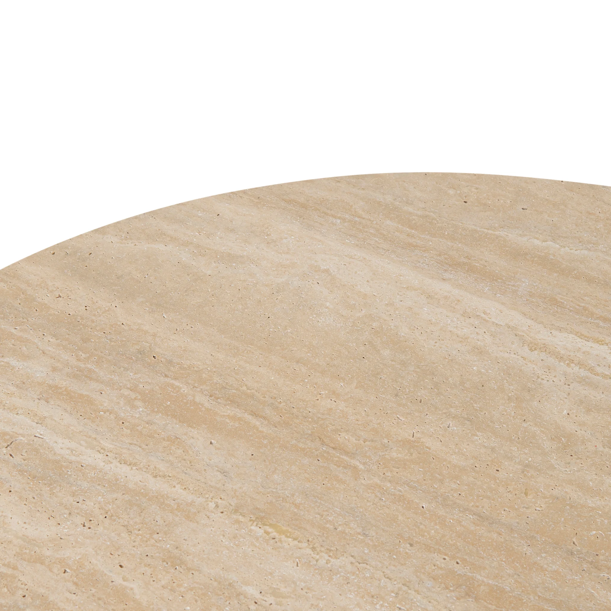 Kalin 1.2m Oval Travertine Coffee Table - Natural - Image 8