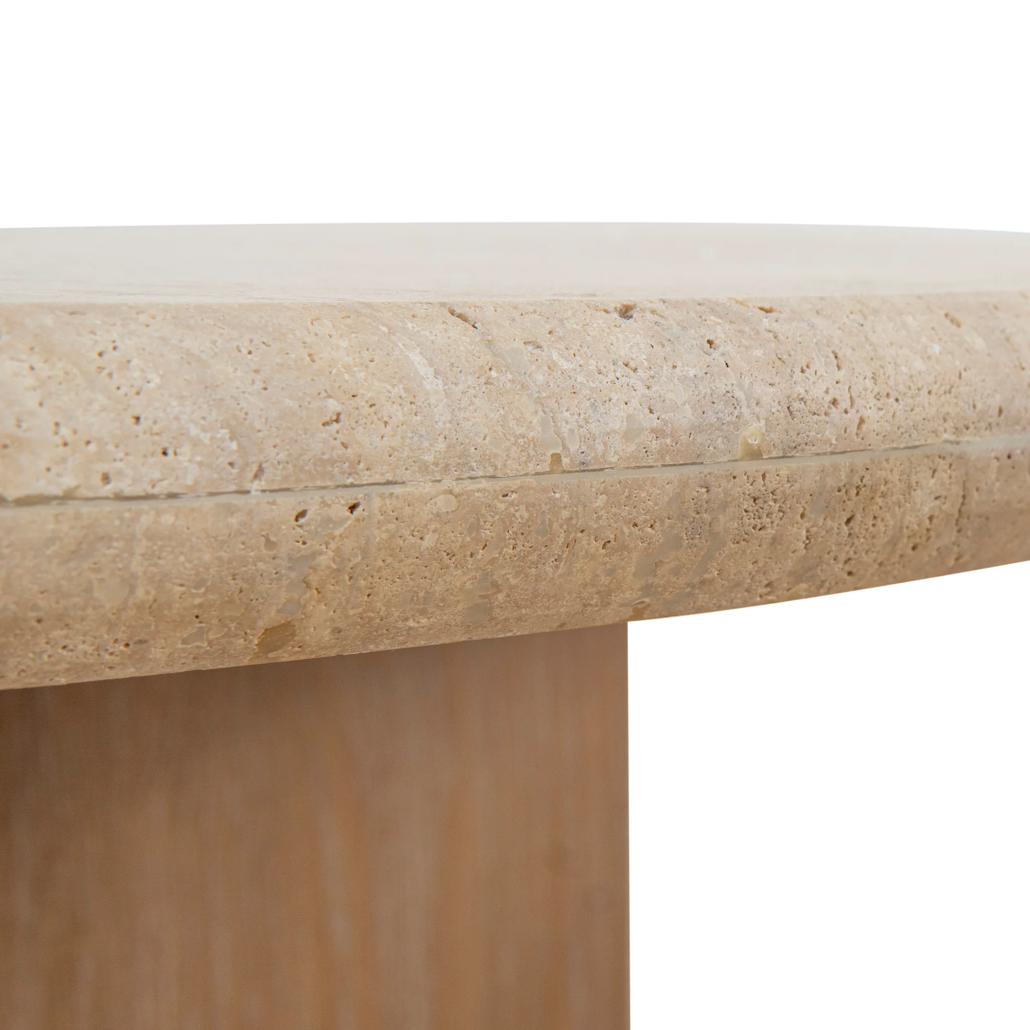 Kalin 1.2m Oval Travertine Coffee Table - Natural - Image 9
