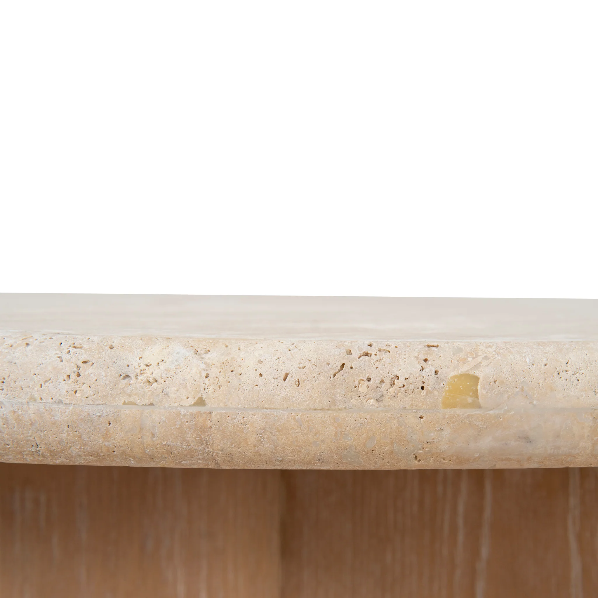 Kalin 90cm Round Travertine Coffee Table - Natural - Image 11