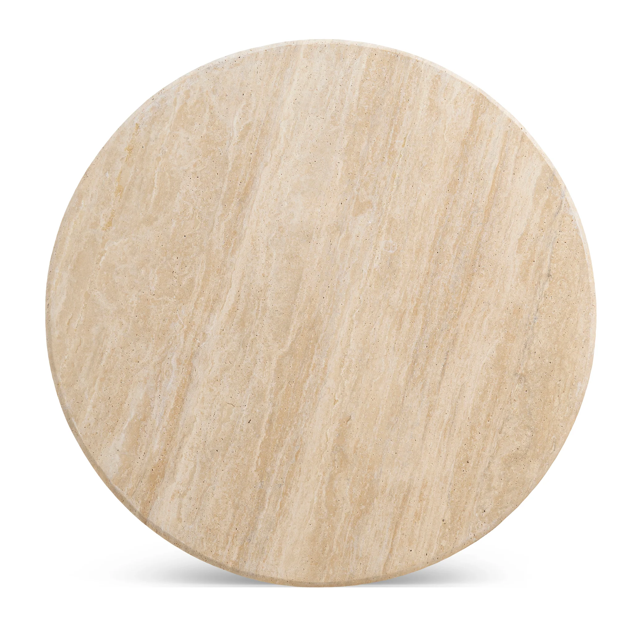 Kalin 90cm Round Travertine Coffee Table - Natural - Image 14