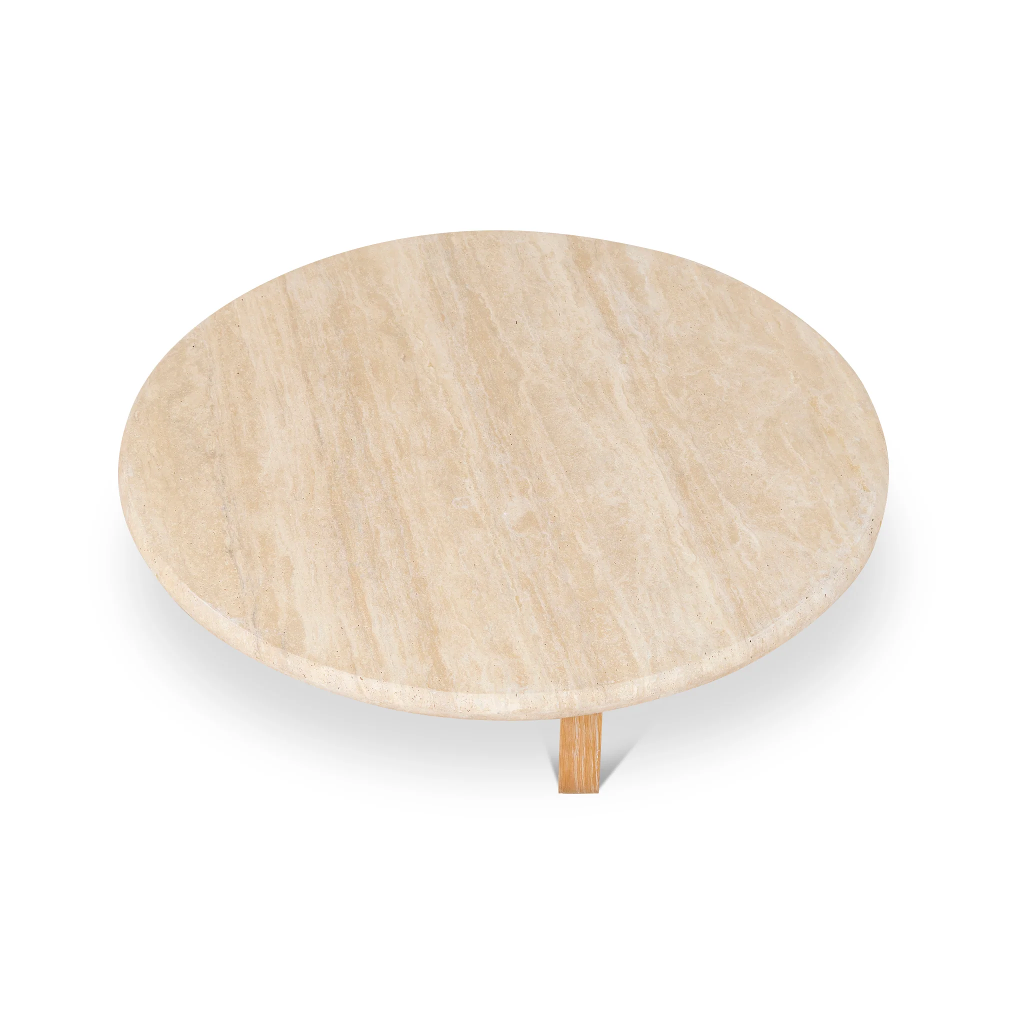 Kalin 90cm Round Travertine Coffee Table - Natural - Image 4