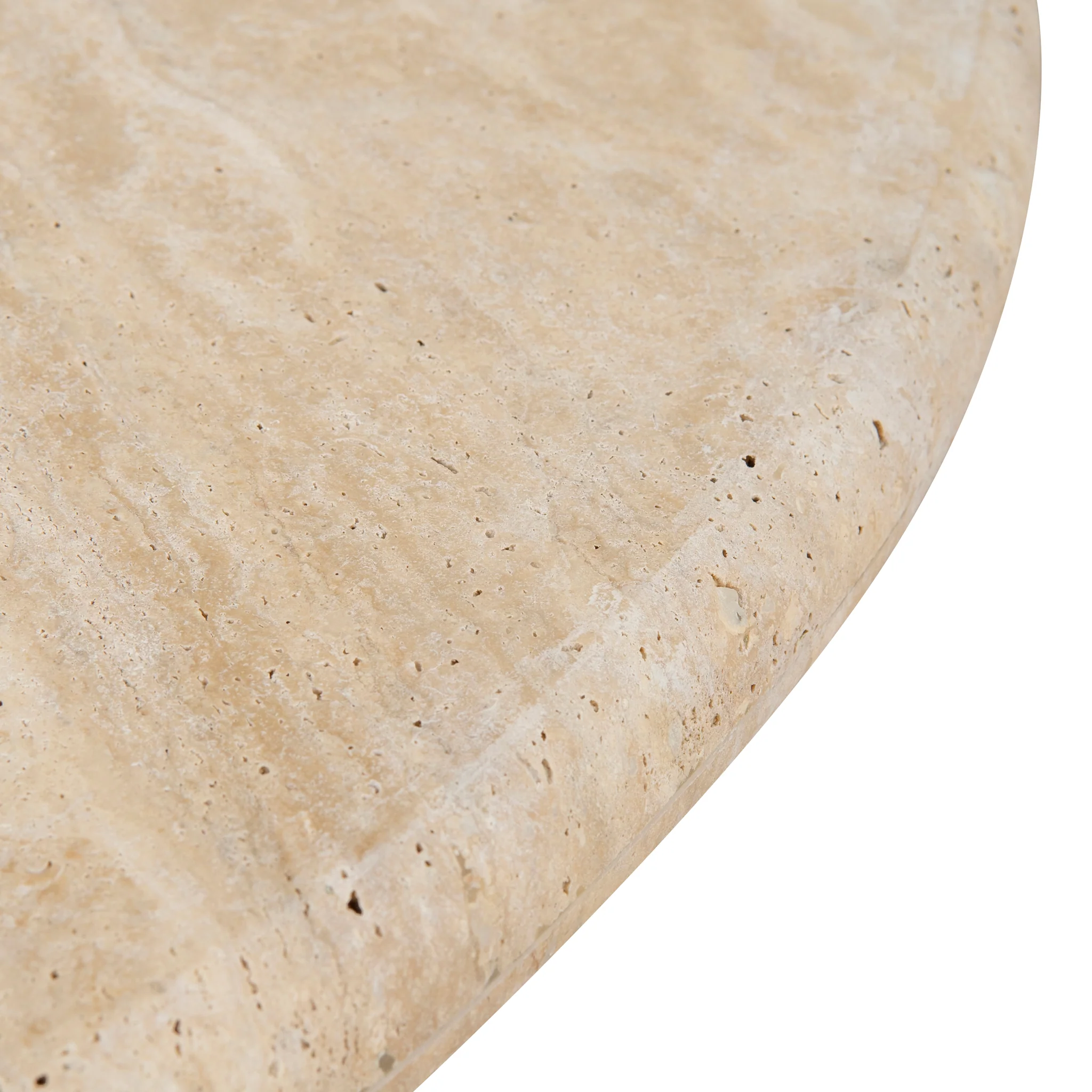 Kalin 90cm Round Travertine Coffee Table - Natural - Image 9