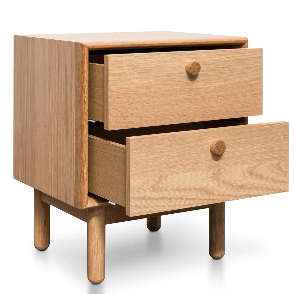 Kenston 2 Drawer Side Table - Oak - Image 12