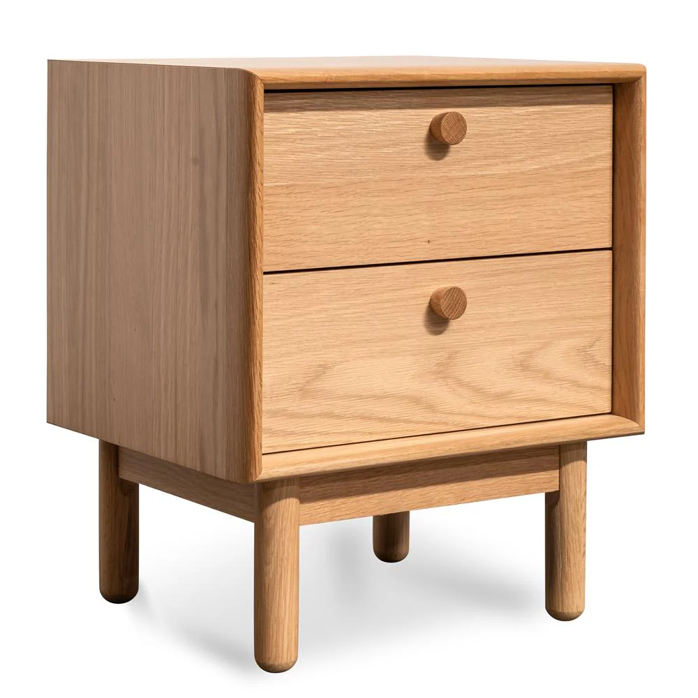 Kenston 2 Drawer Side Table - Oak - Image 3