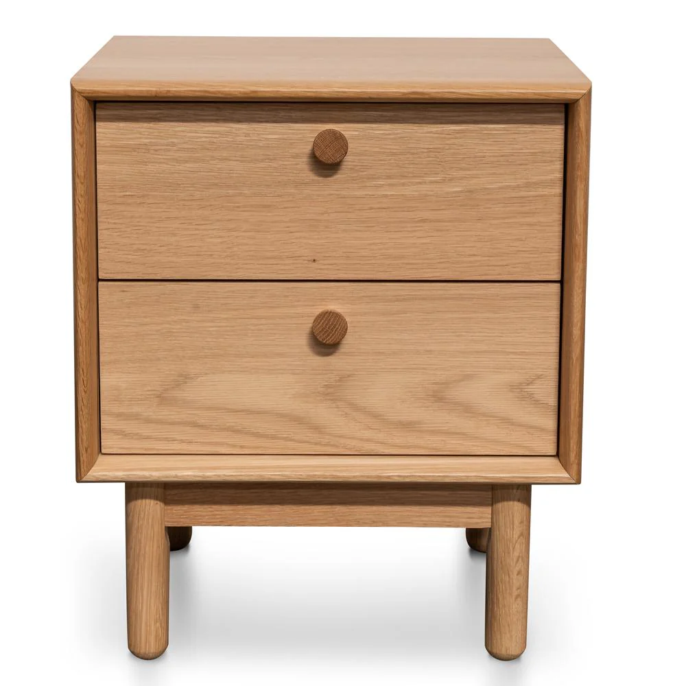 Kenston 2 Drawer Side Table - Oak - Image 4