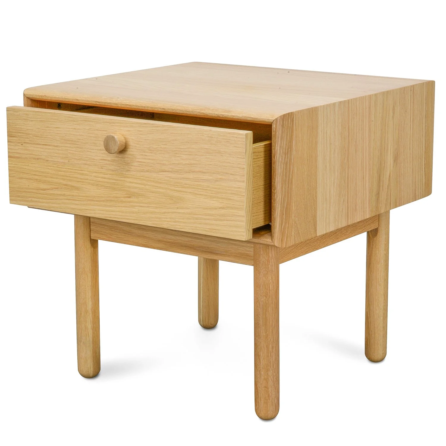 Kenston Wooden Lamp Side Table with Drawer - Natural - Image 6
