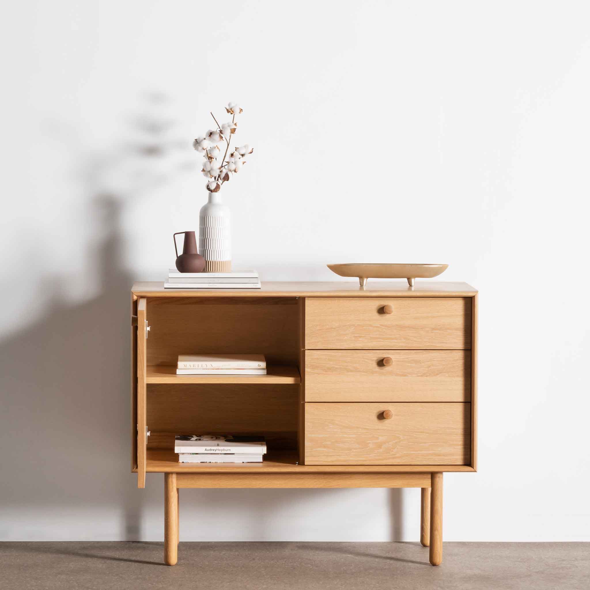 Kenston Narrow Wooden Sideboard - Natural - Image 3