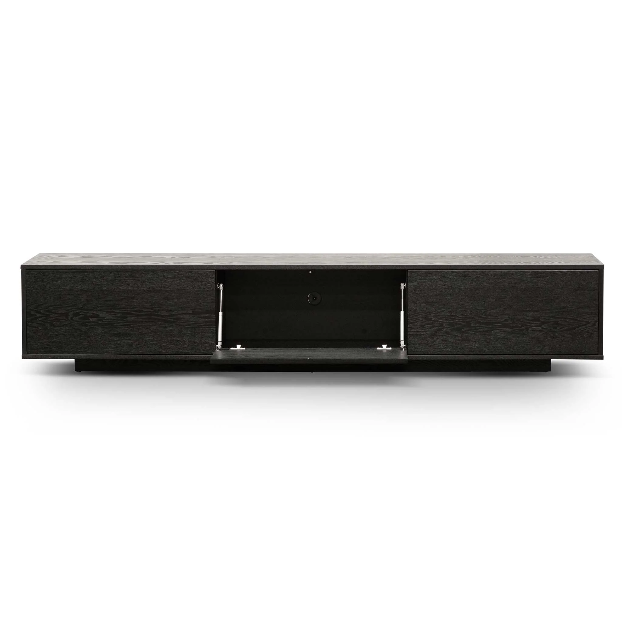 Letty 2.3m Wooden Entertainment Unit - Full Black - Image 4