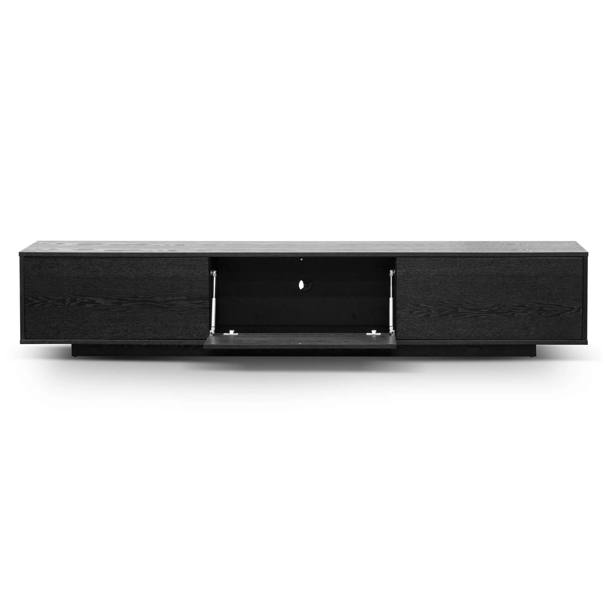 Letty 2.3m Wooden Entertainment Unit - Full Black - Image 5