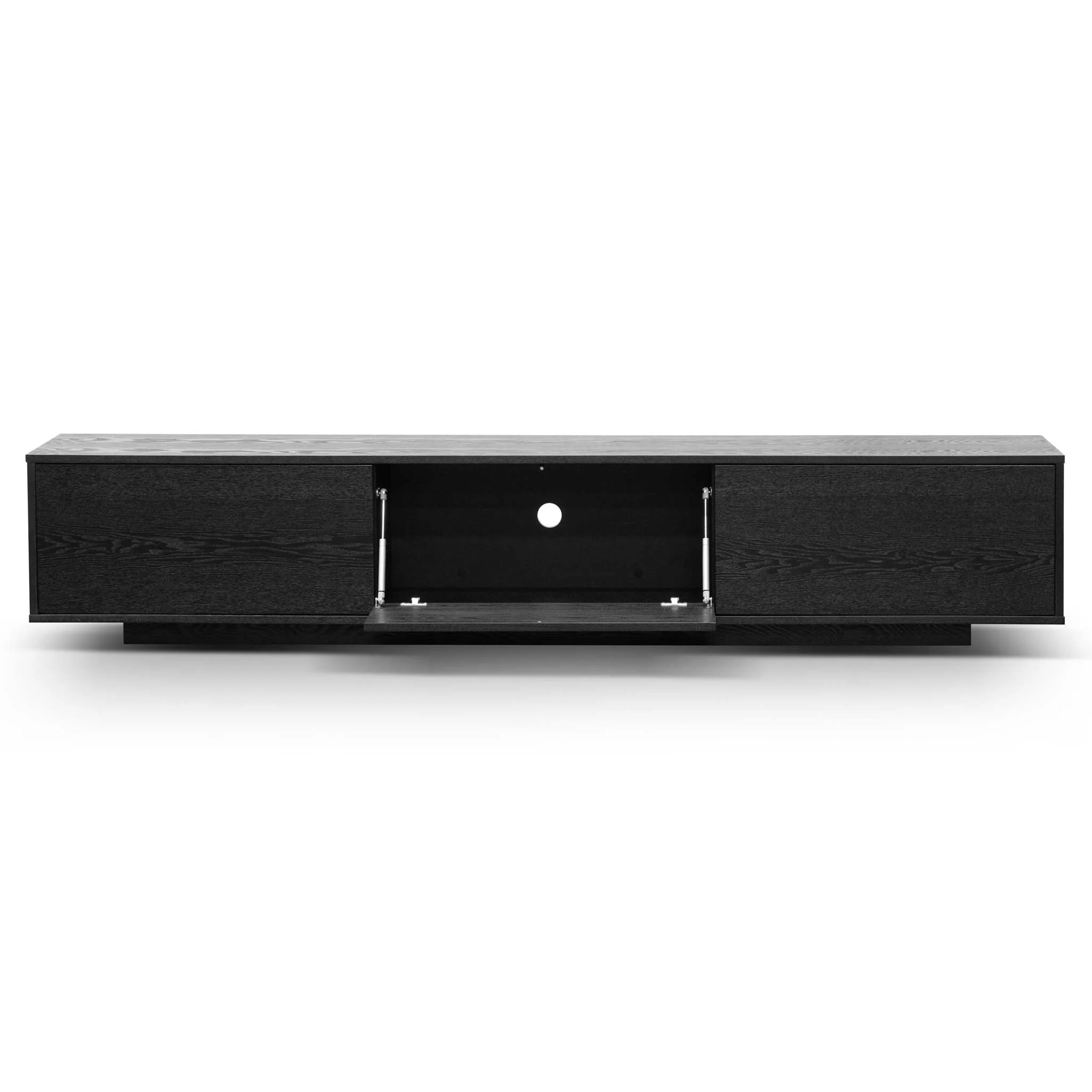 Letty 2.3m Wooden Entertainment Unit - Full Black - Image 6
