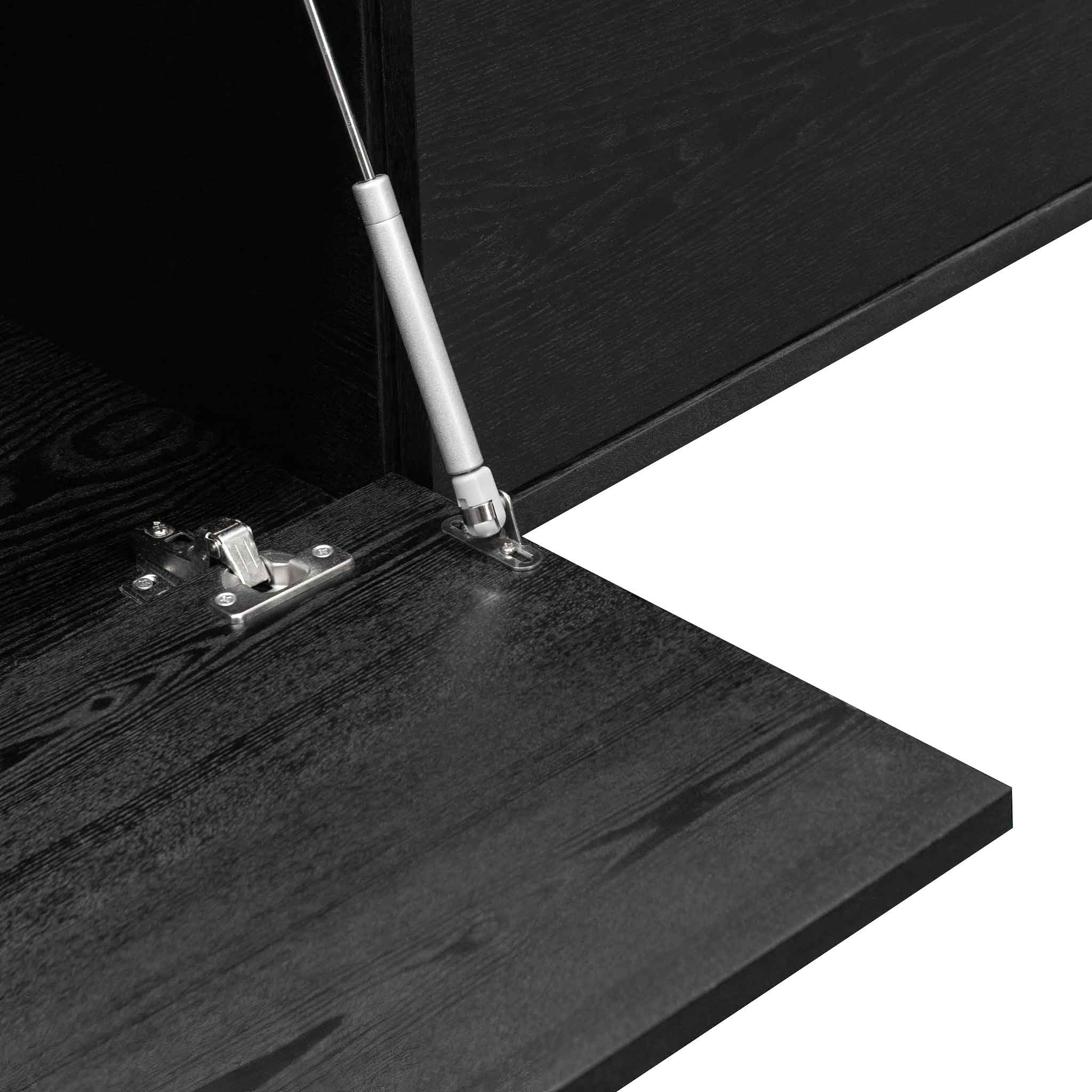 Letty 2.3m Wooden Entertainment Unit - Full Black - Image 7