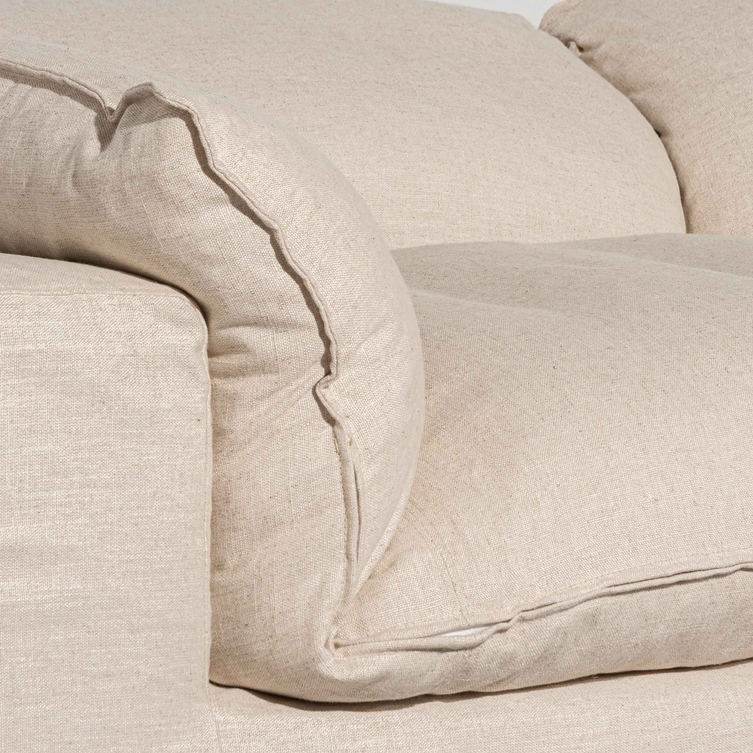 Lucian Fabric Corner Sofa - Linen Sand - Image 12