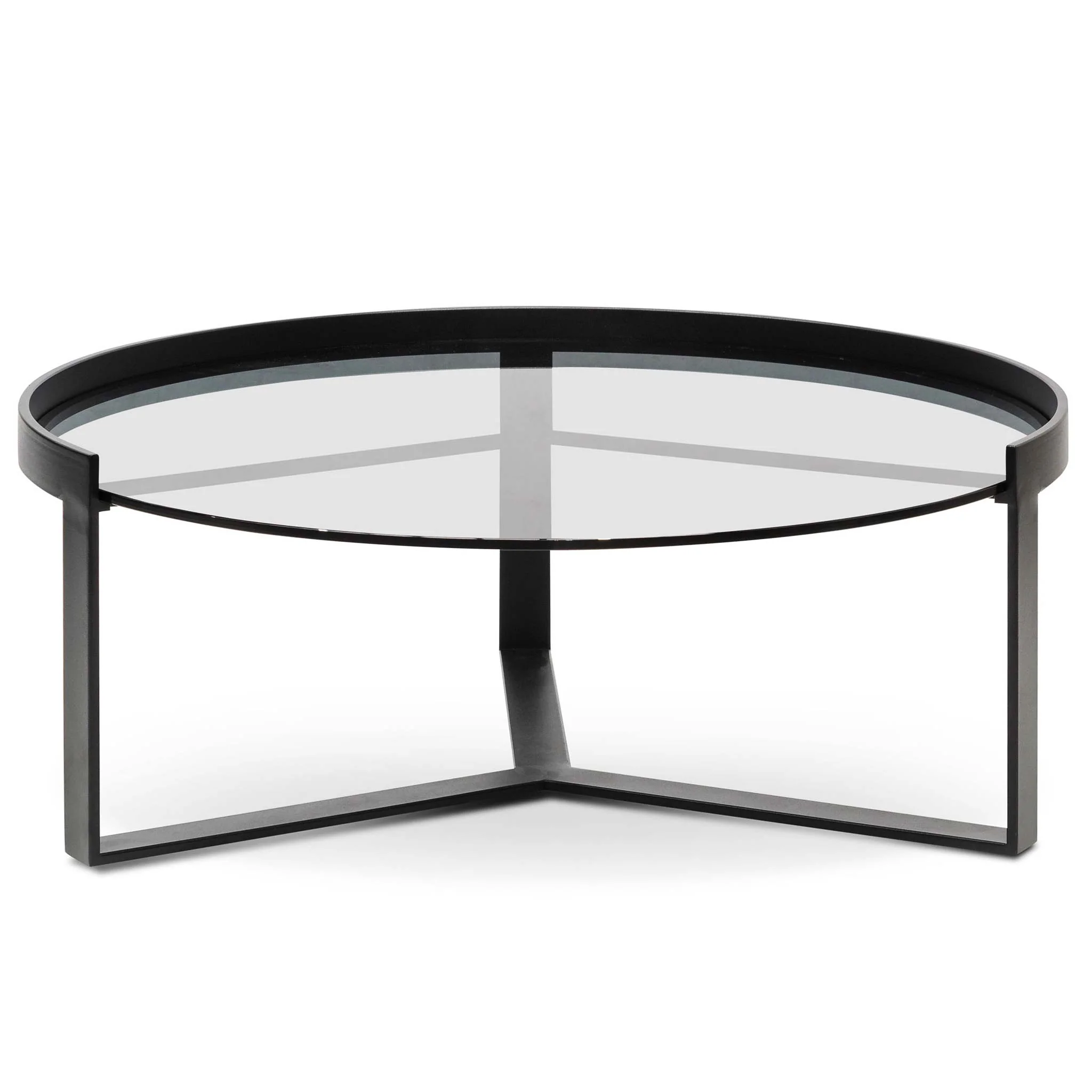 Marcel 90cm Glass Round Coffee Table - Large - Image 5