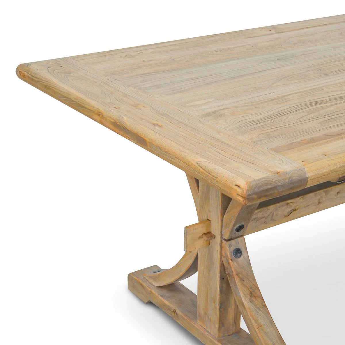 Marcus Reclaimed Elm Wood Dining Table 2M - Natural - Image 5