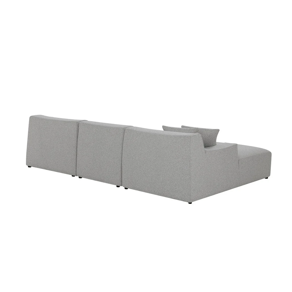 Marlin 3 Seater Left Chaise Fabric Sofa - Clay Grey - Image 3