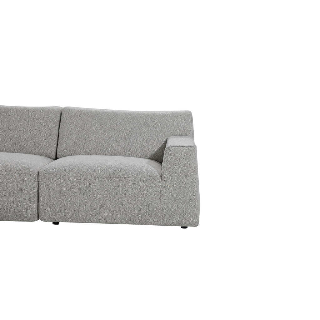 Marlin 3 Seater Left Chaise Fabric Sofa - Clay Grey - Image 5