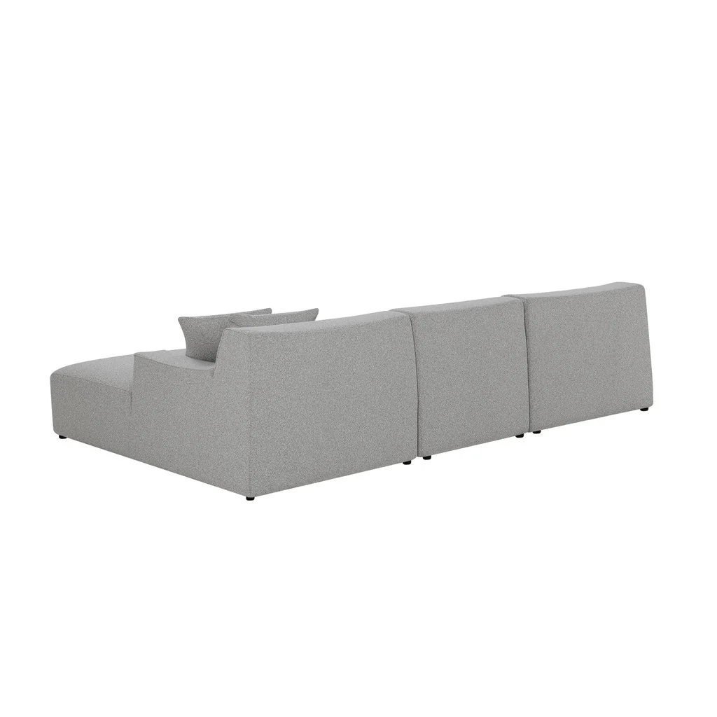 Marlin 3 Seater Right Chaise Fabric Sofa - Clay Grey - Image 3
