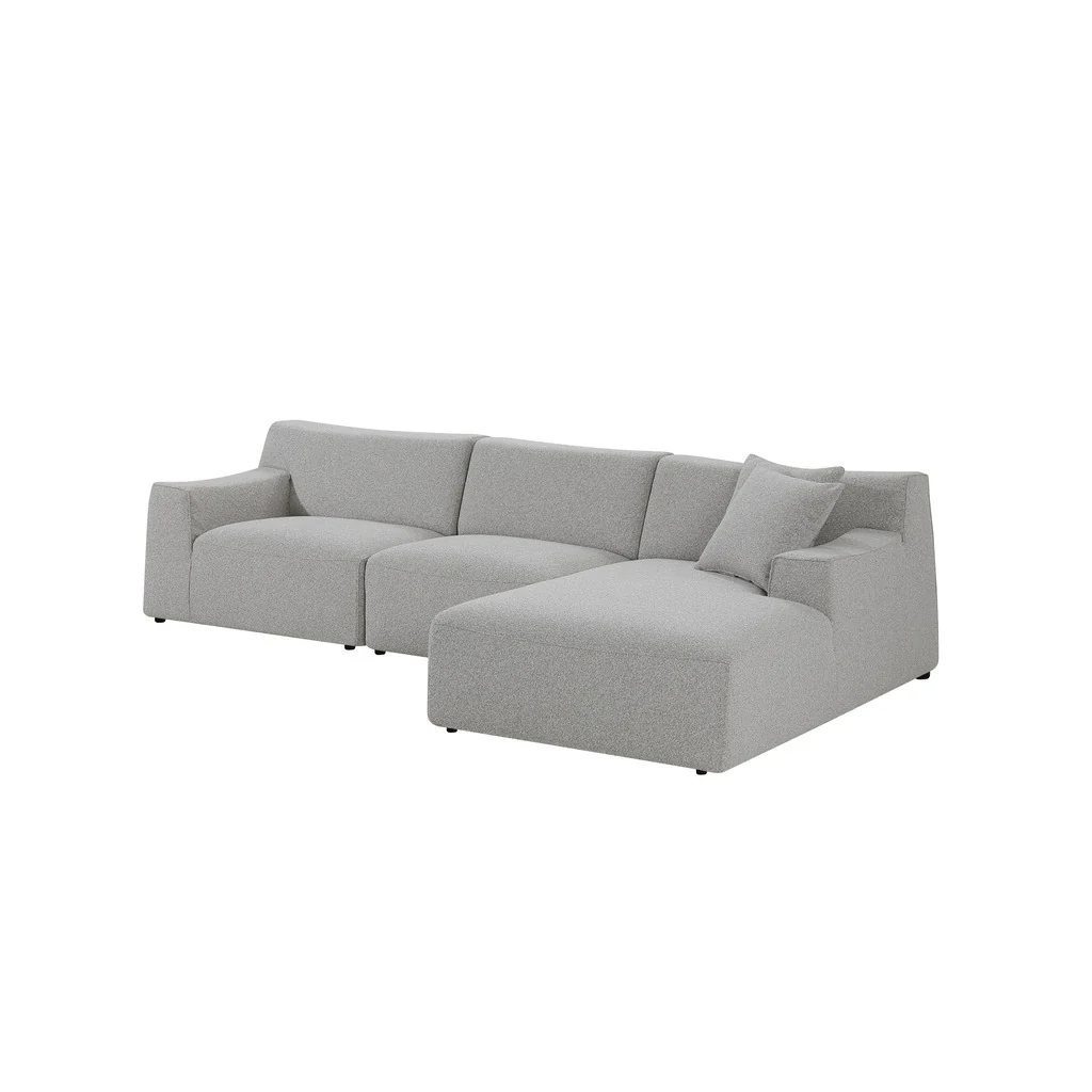 Marlin 3 Seater Right Chaise Fabric Sofa - Clay Grey - Image 4