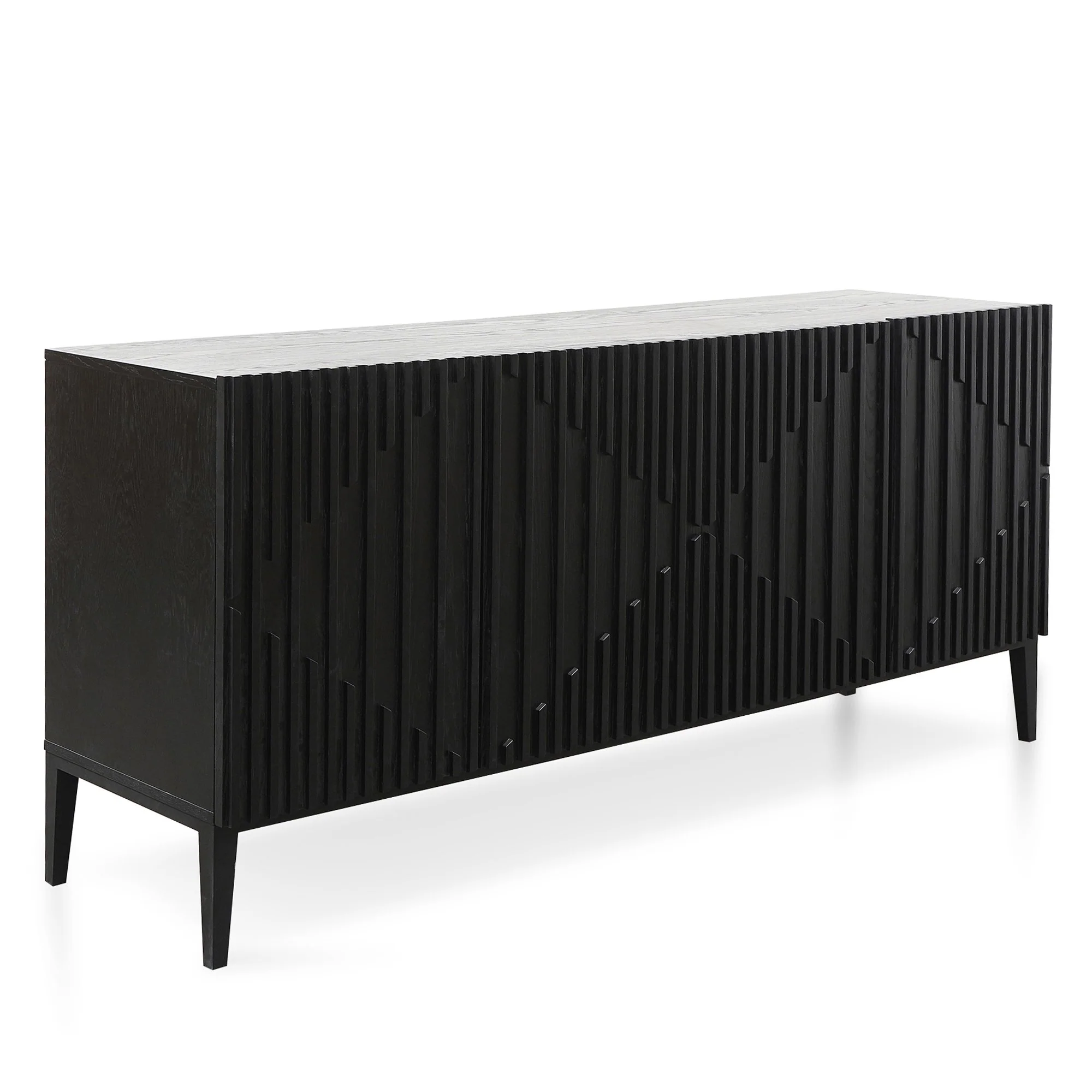 Marty 180cm Wooden Sideboard - Black - Image 3