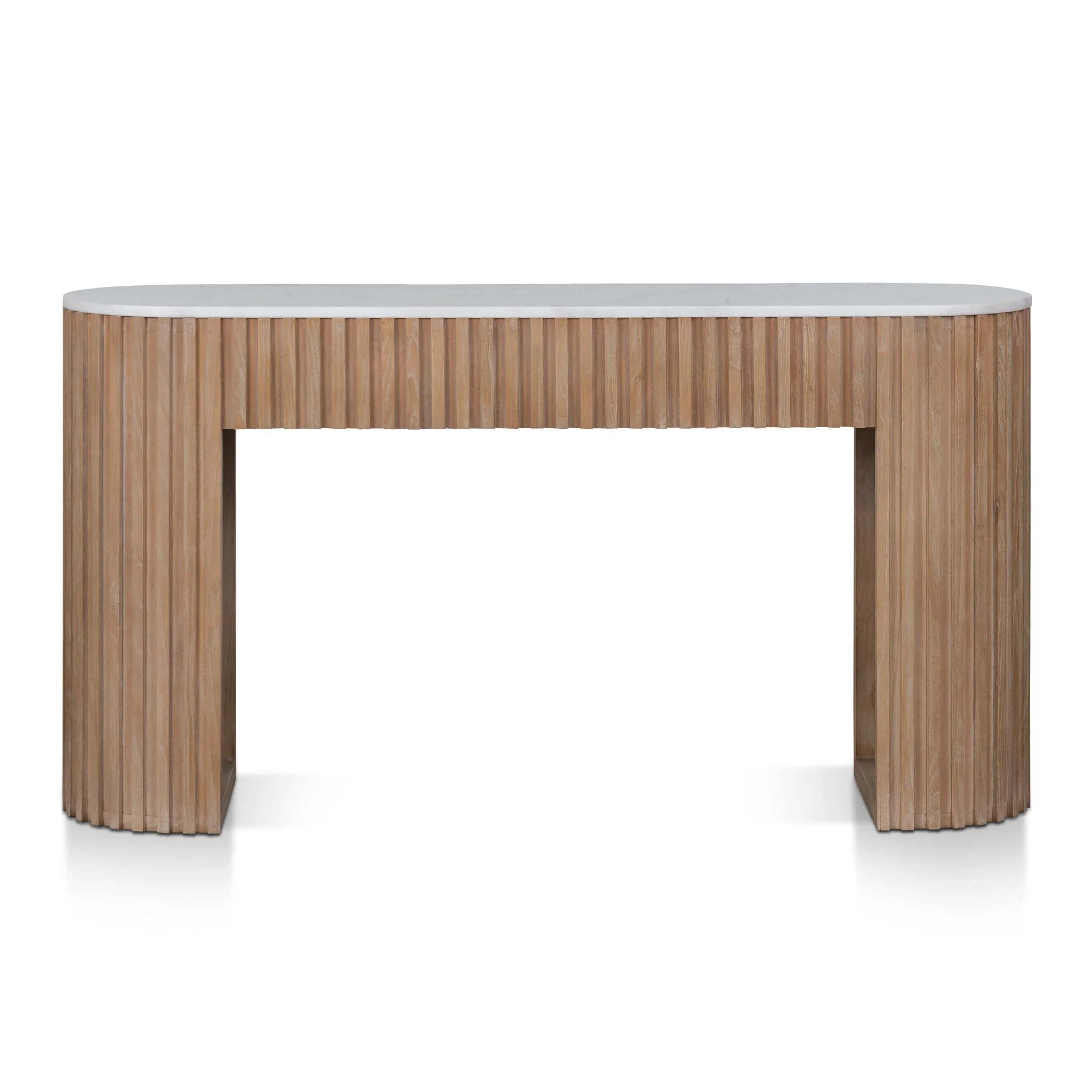 Mcmahon 1.6m White Marble Console Table - Natural - Image 3