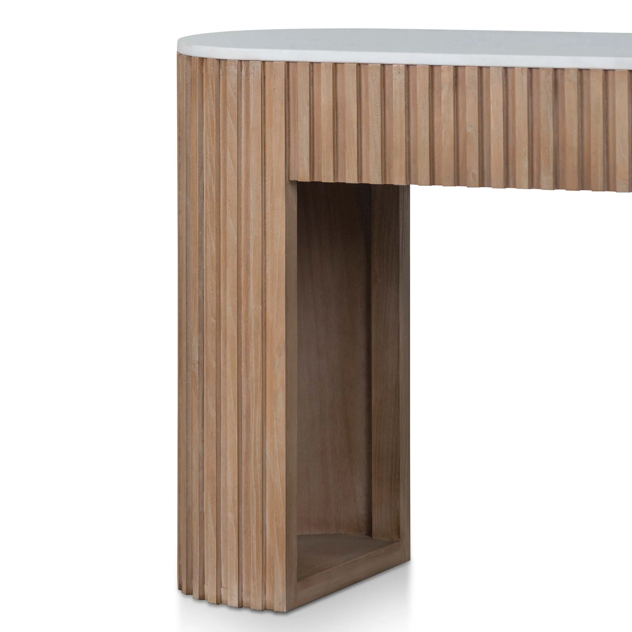 Mcmahon 1.6m White Marble Console Table - Natural - Image 4