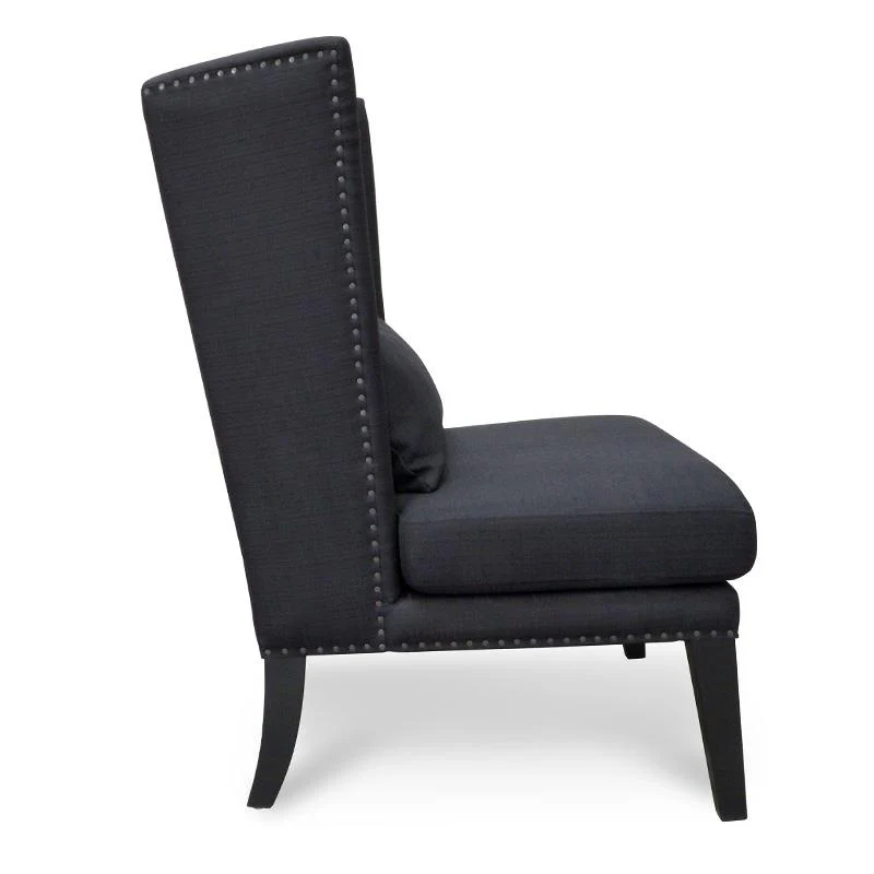 Mercer Lounge Fabric Wingback Chair in Black - Image 4