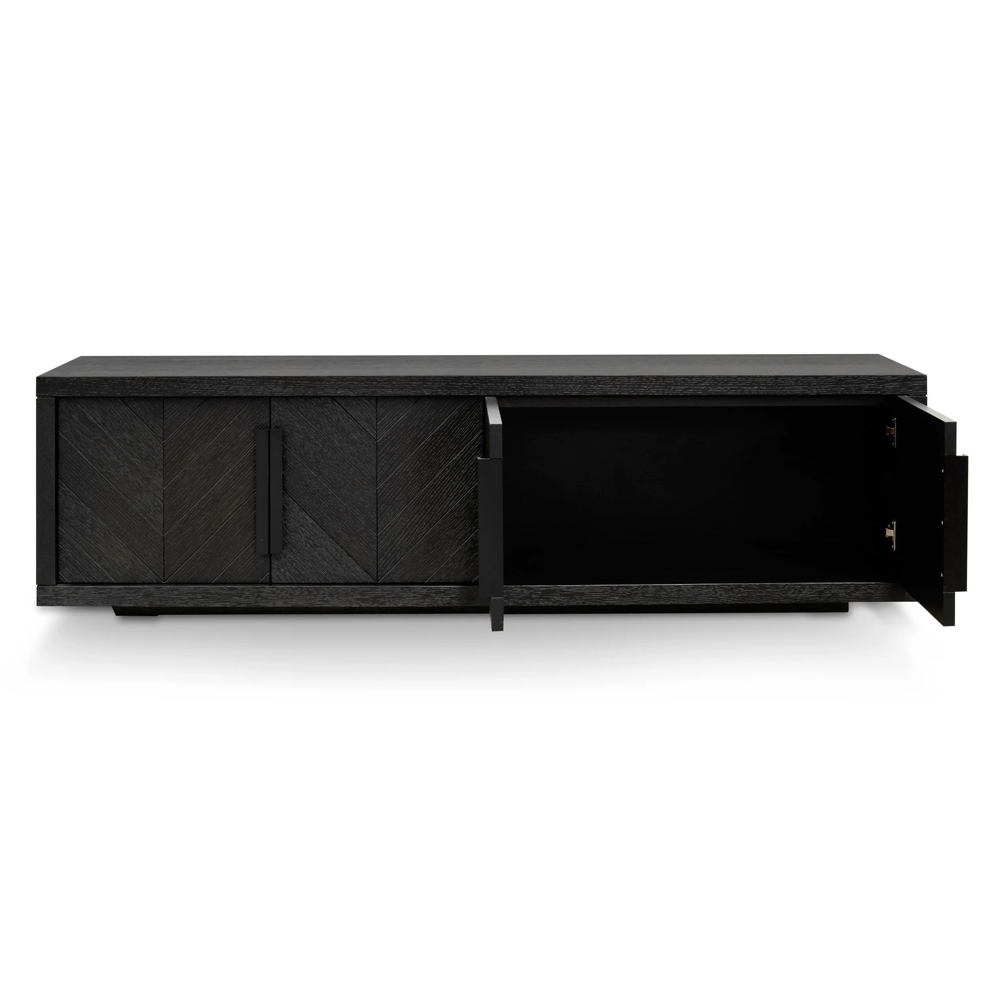 Miriam 180cm Oak TV Entertainment Unit - Textured Espresso Black - Image 4