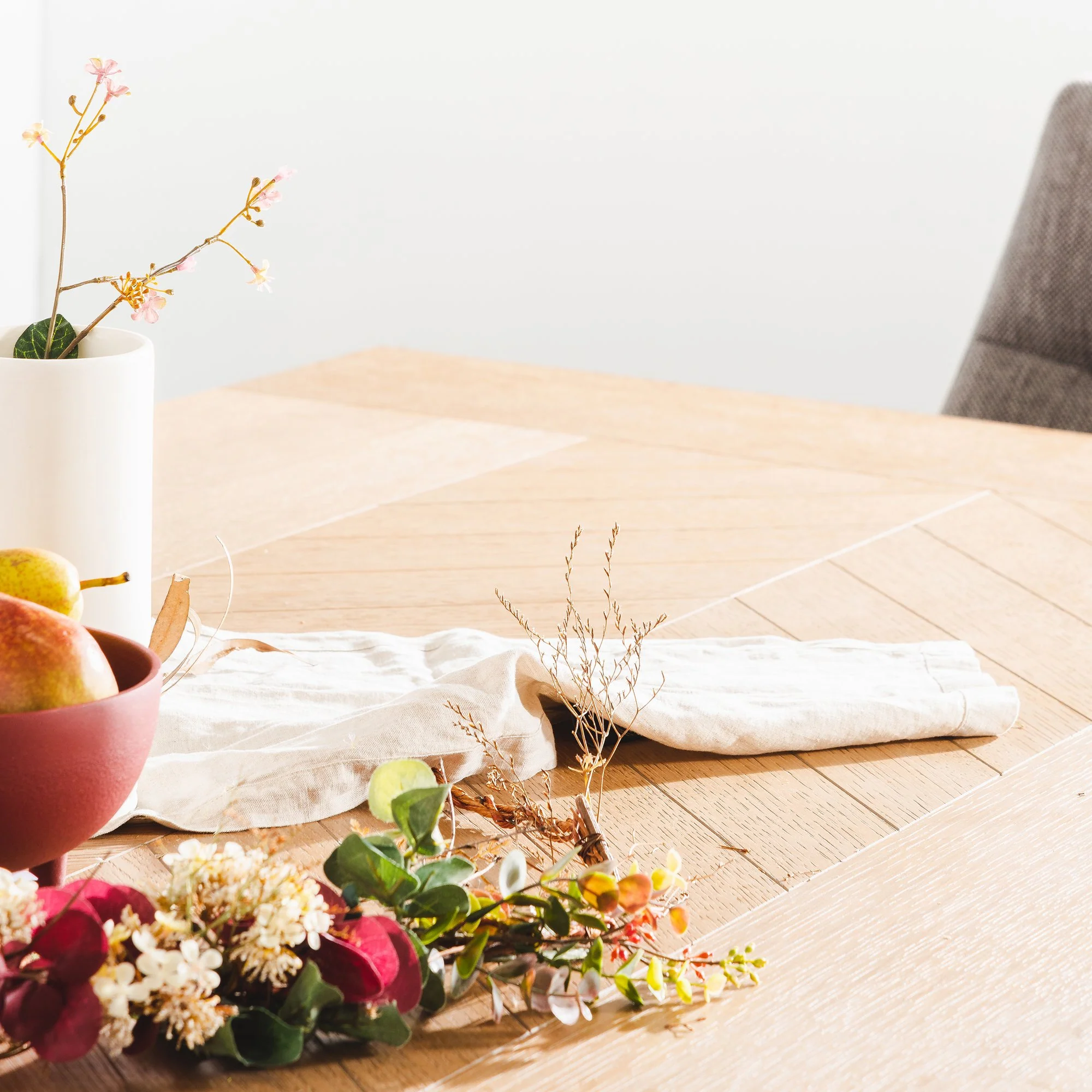 Miriam 2.4m Wooden Dining Table - Dusty Oak with Matte Black Base - Image 3