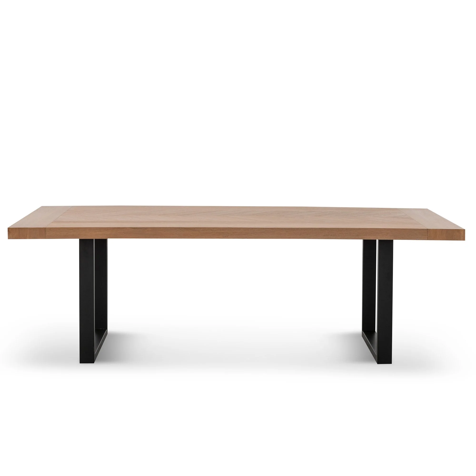 Miriam 2.4m Wooden Dining Table - Dusty Oak with Matte Black Base - Image 4