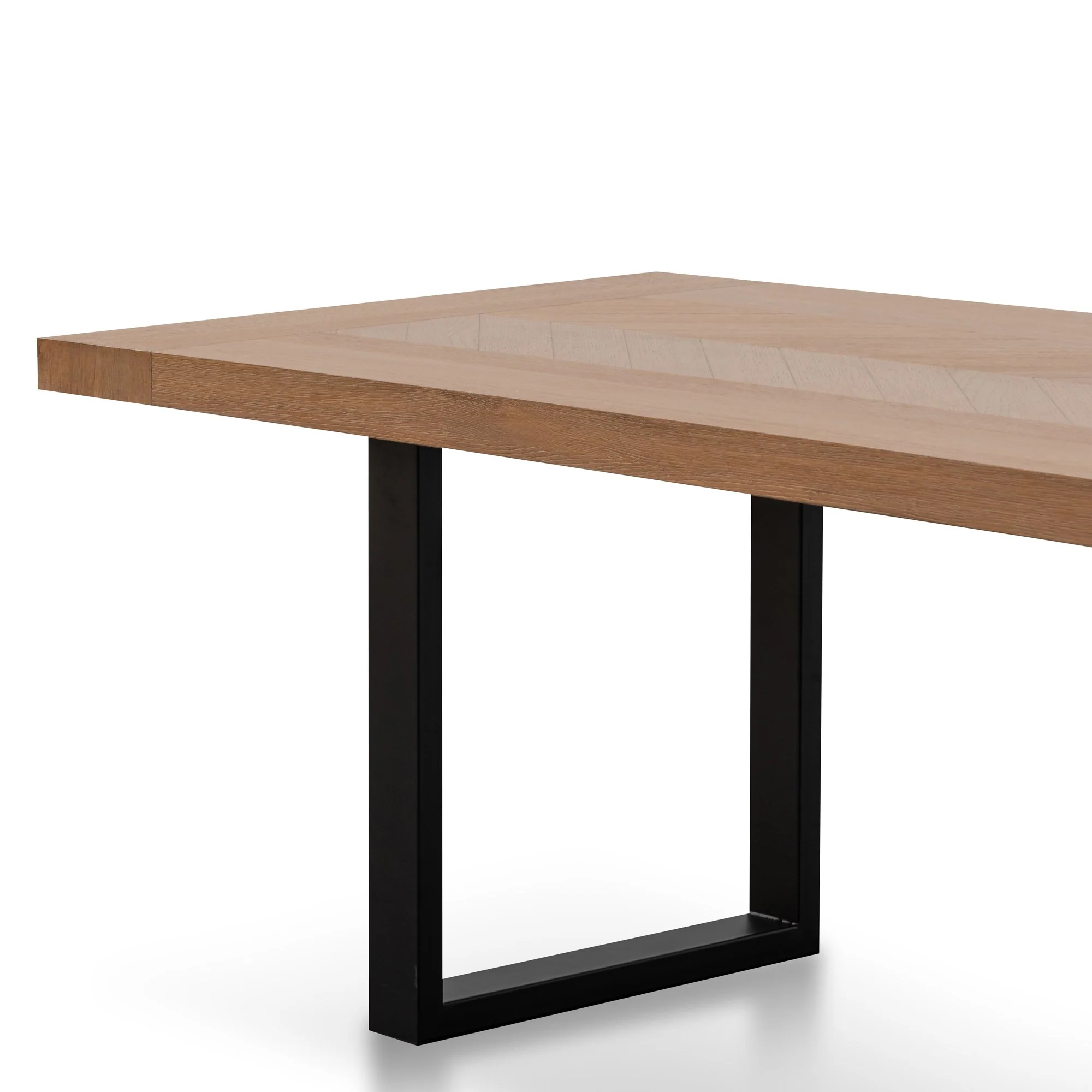 Miriam 2.4m Wooden Dining Table - Dusty Oak with Matte Black Base - Image 5