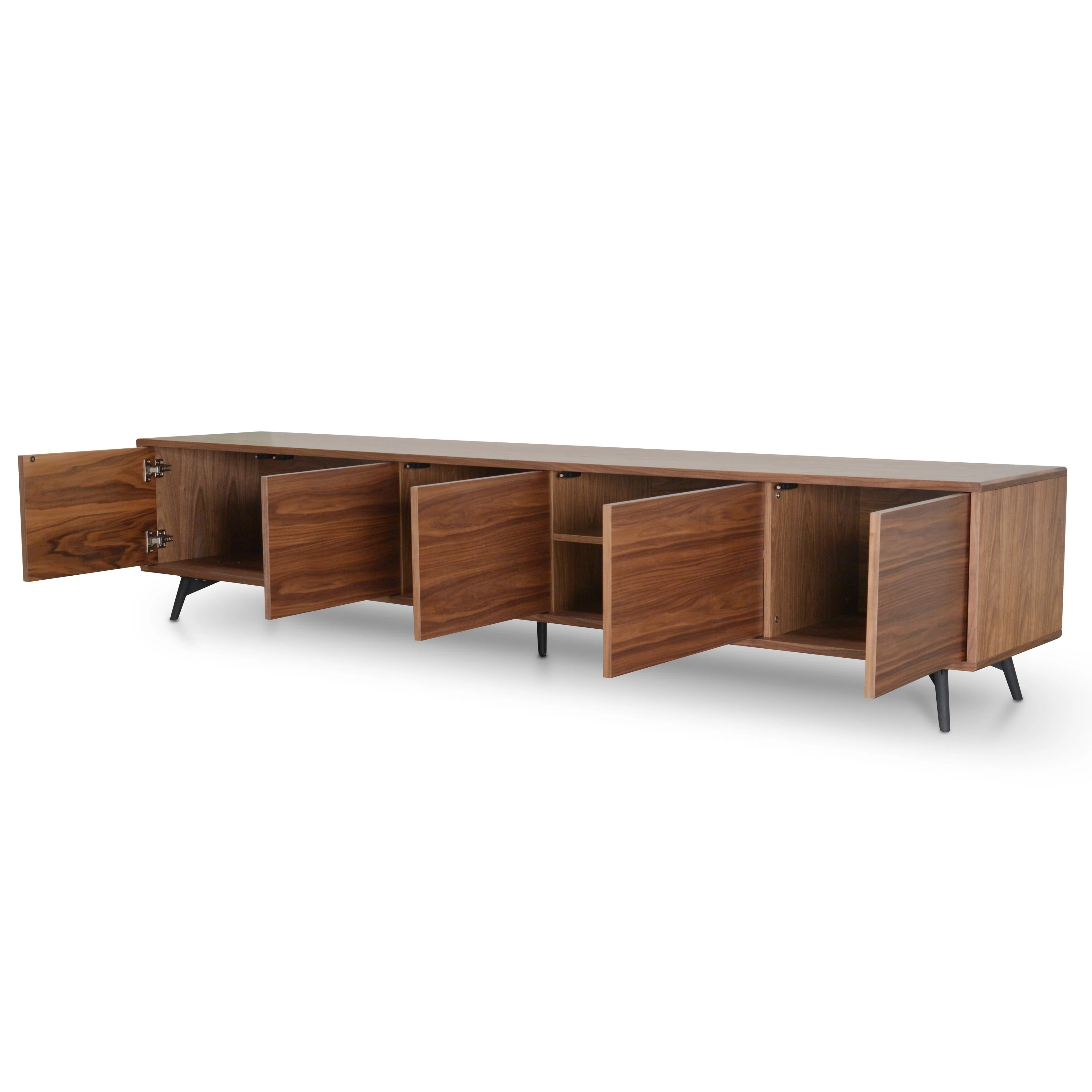 Nelson 2.4m Wooden TV Entertainment Unit - Walnut - Image 3