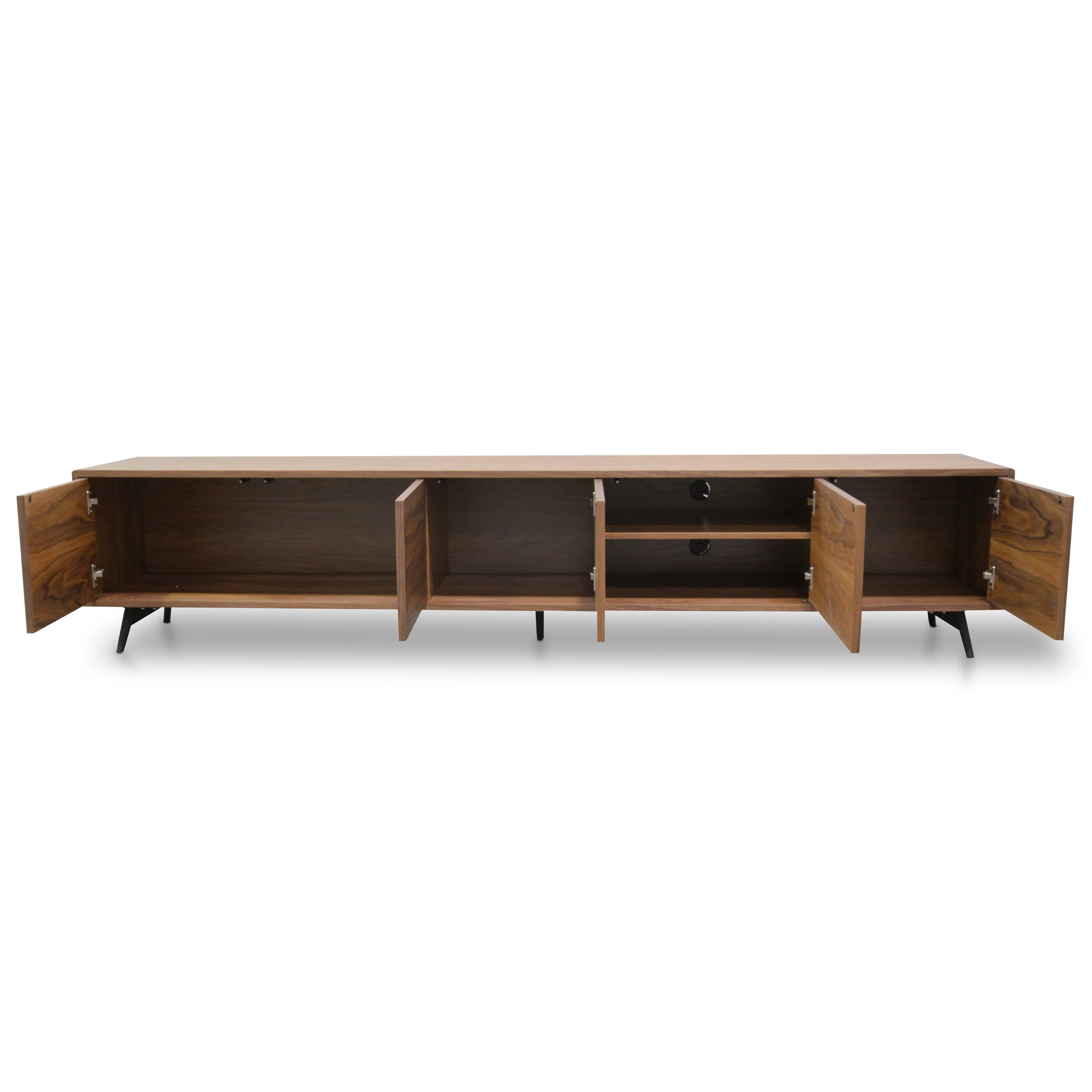 Nelson 2.4m Wooden TV Entertainment Unit - Walnut - Image 4