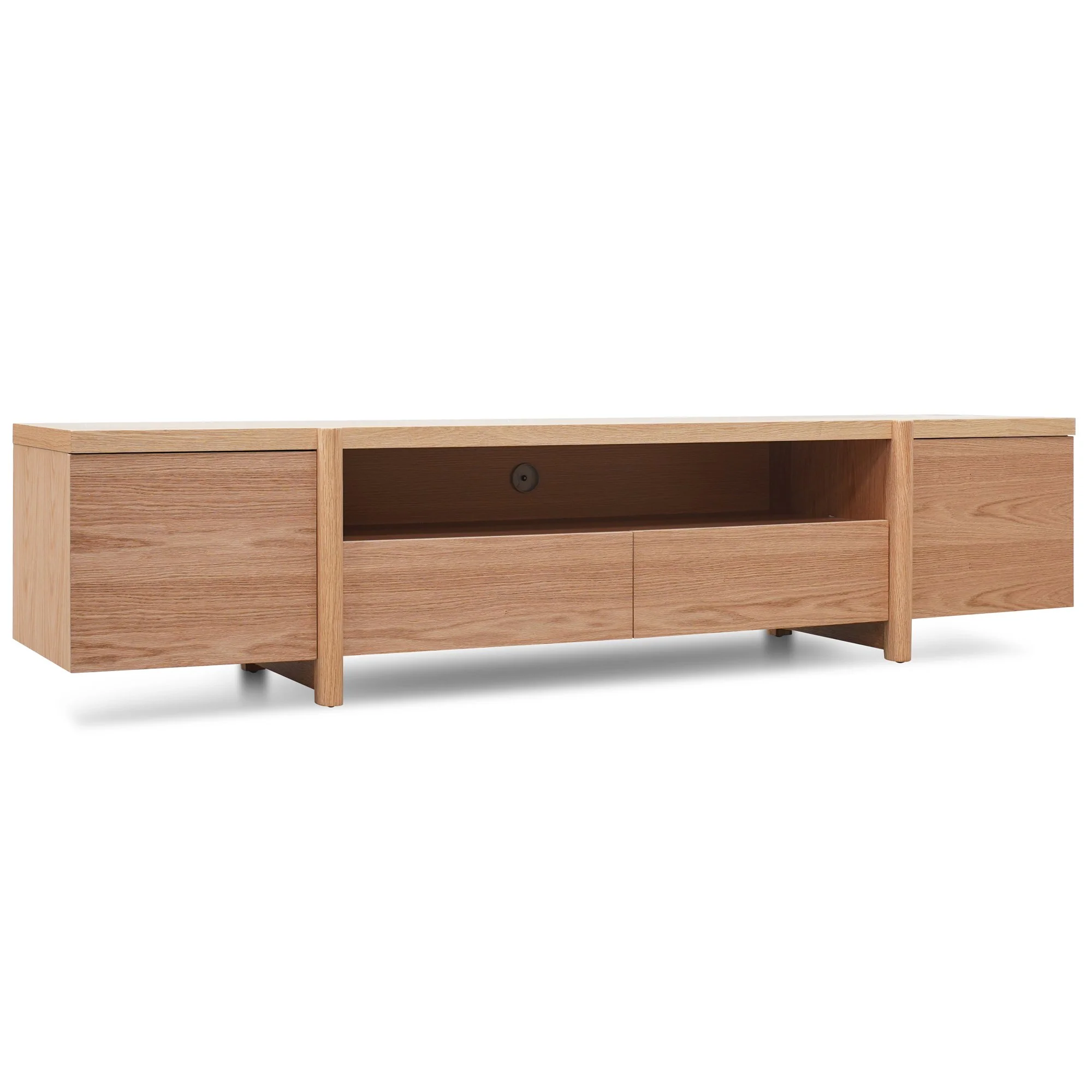 New York Lowline 2.1m Wooden TV Entertainment Unit - Full Natural - Image 3