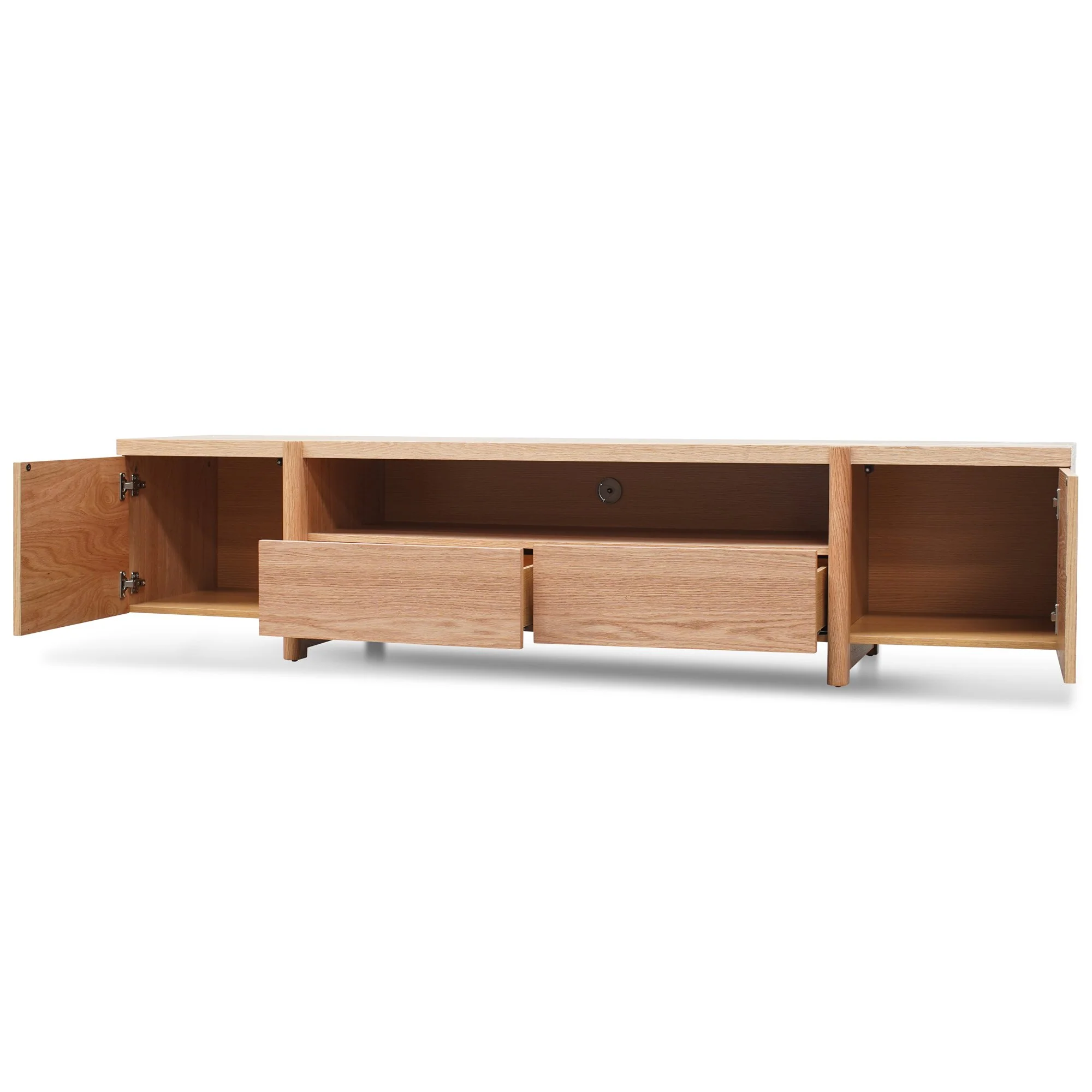 New York Lowline 2.1m Wooden TV Entertainment Unit - Full Natural - Image 5