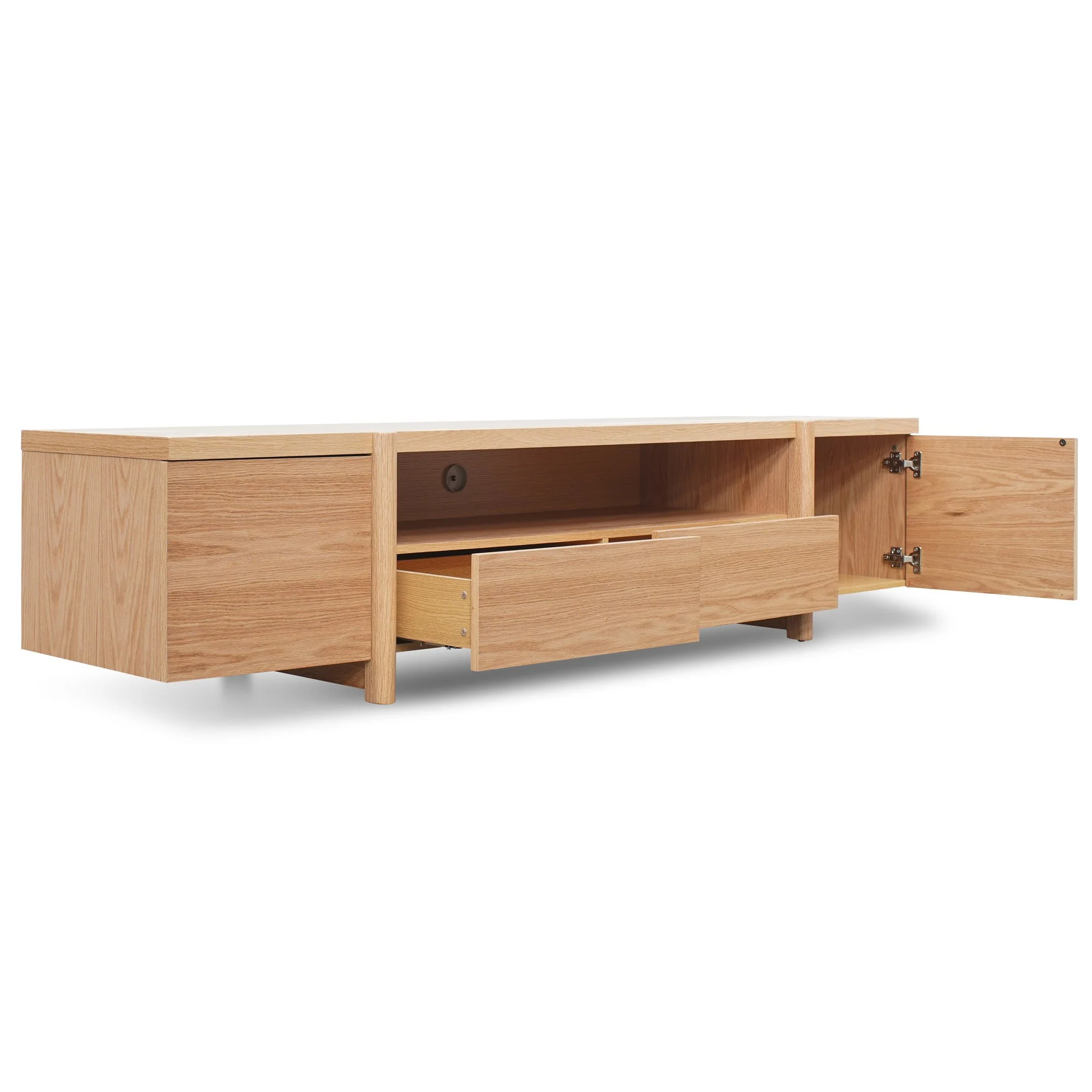 New York Lowline 2.1m Wooden TV Entertainment Unit - Full Natural - Image 7