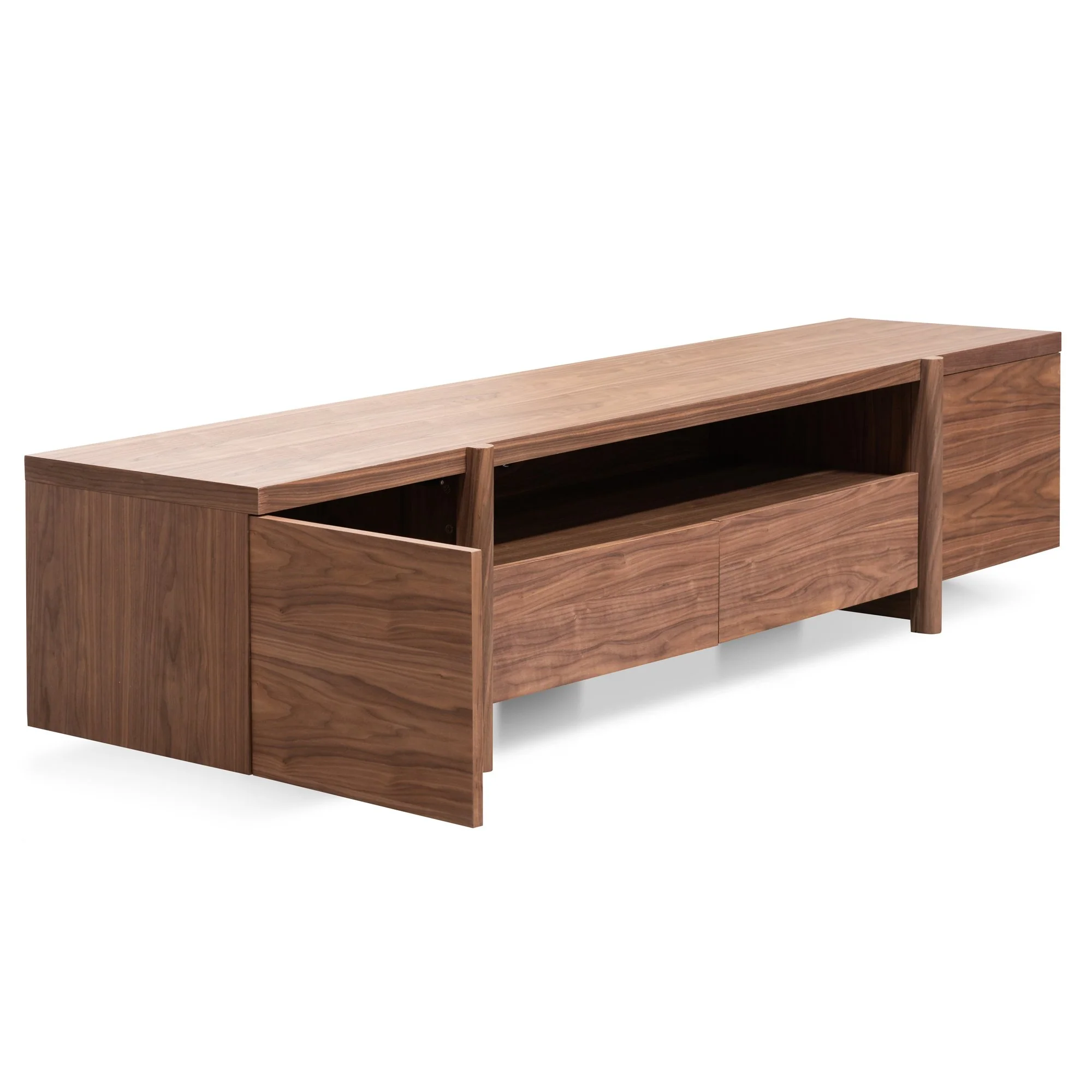 New York Lowline 2.1m Wooden TV Entertainment Unit - Walnut - Image 4