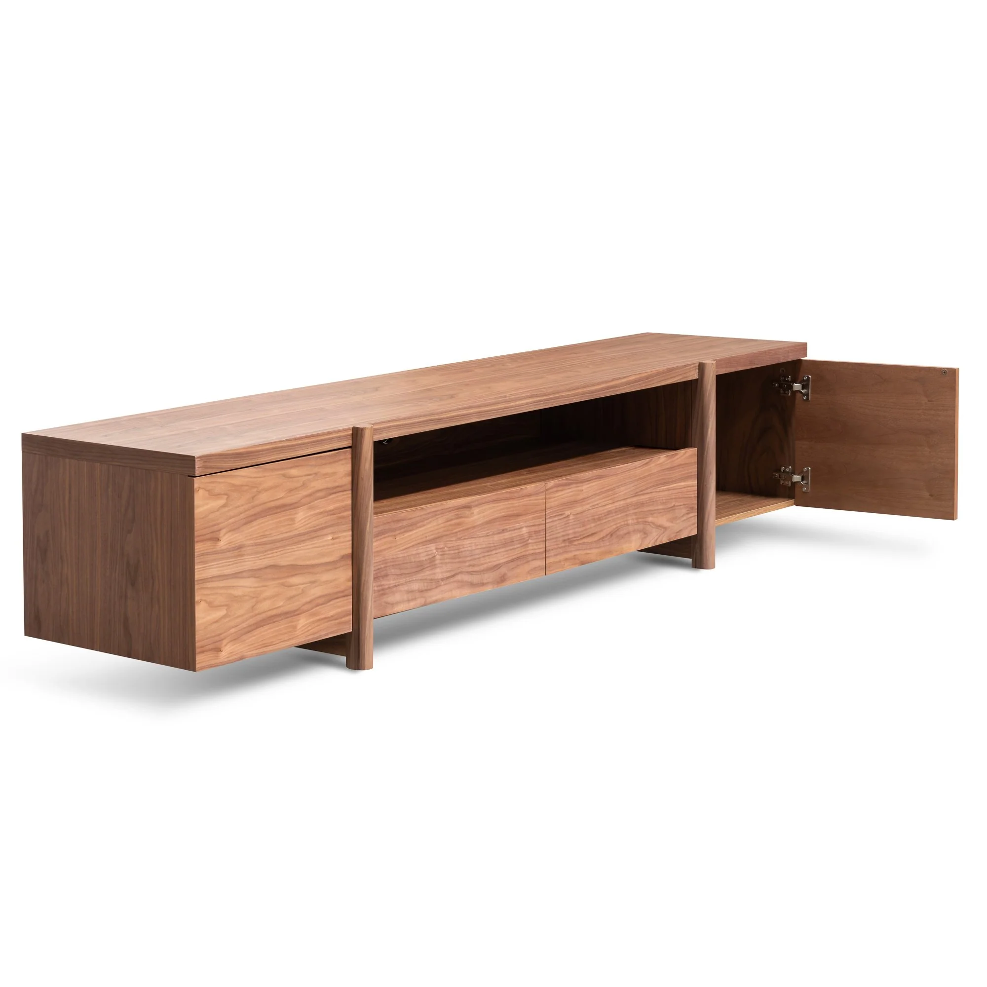 New York Lowline 2.1m Wooden TV Entertainment Unit - Walnut - Image 7