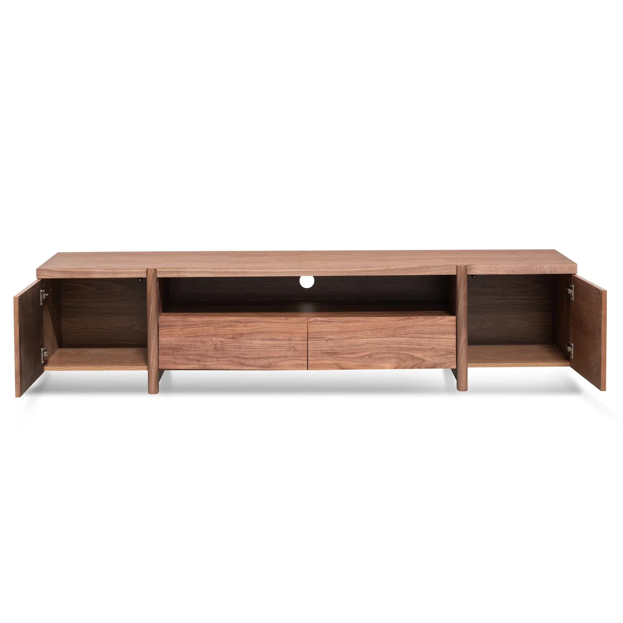 New York Lowline 2.1m Wooden TV Entertainment Unit - Walnut - Image 8