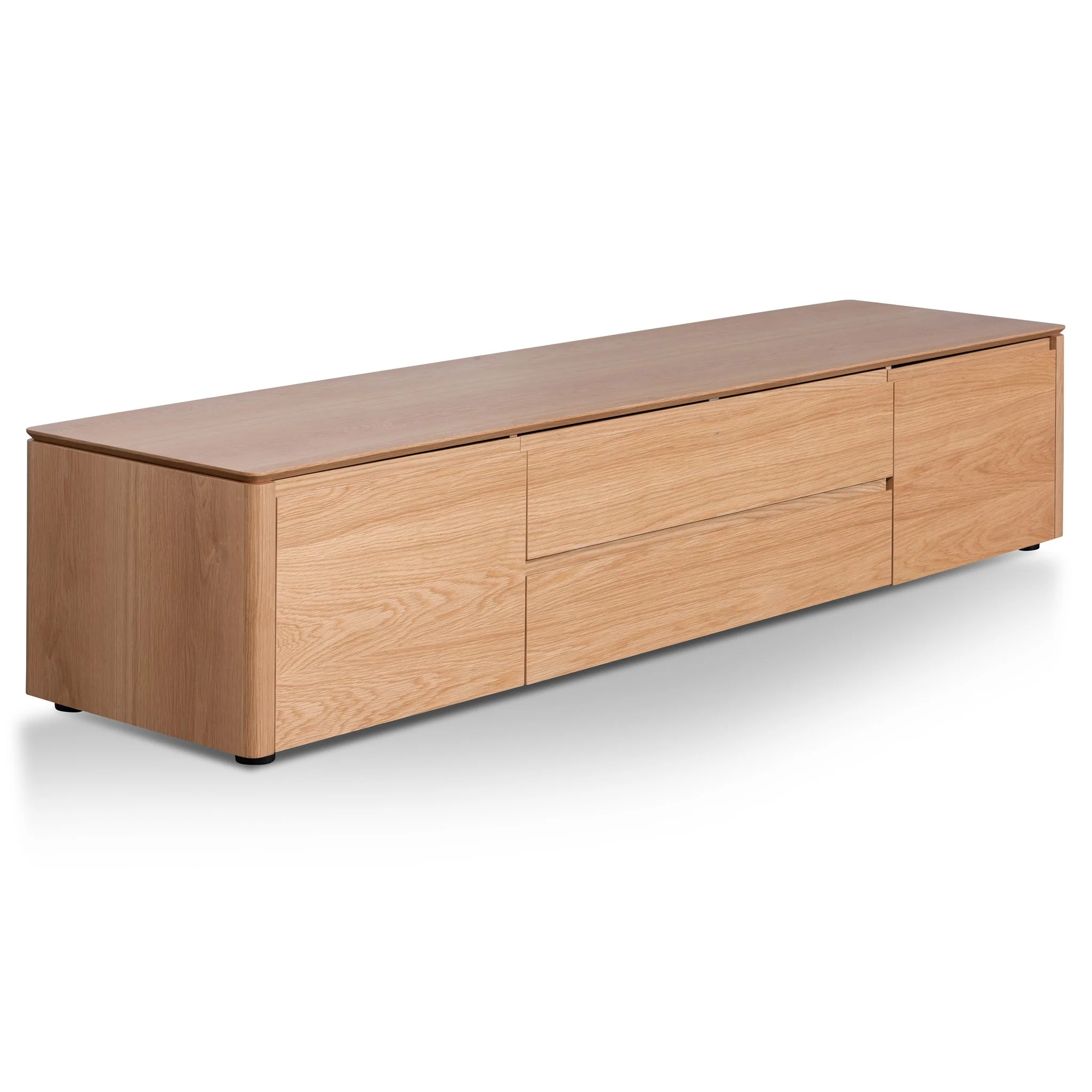 Norris 2m Entertainment TV Unit with Middle Drawer - Natural Oak - Image 6